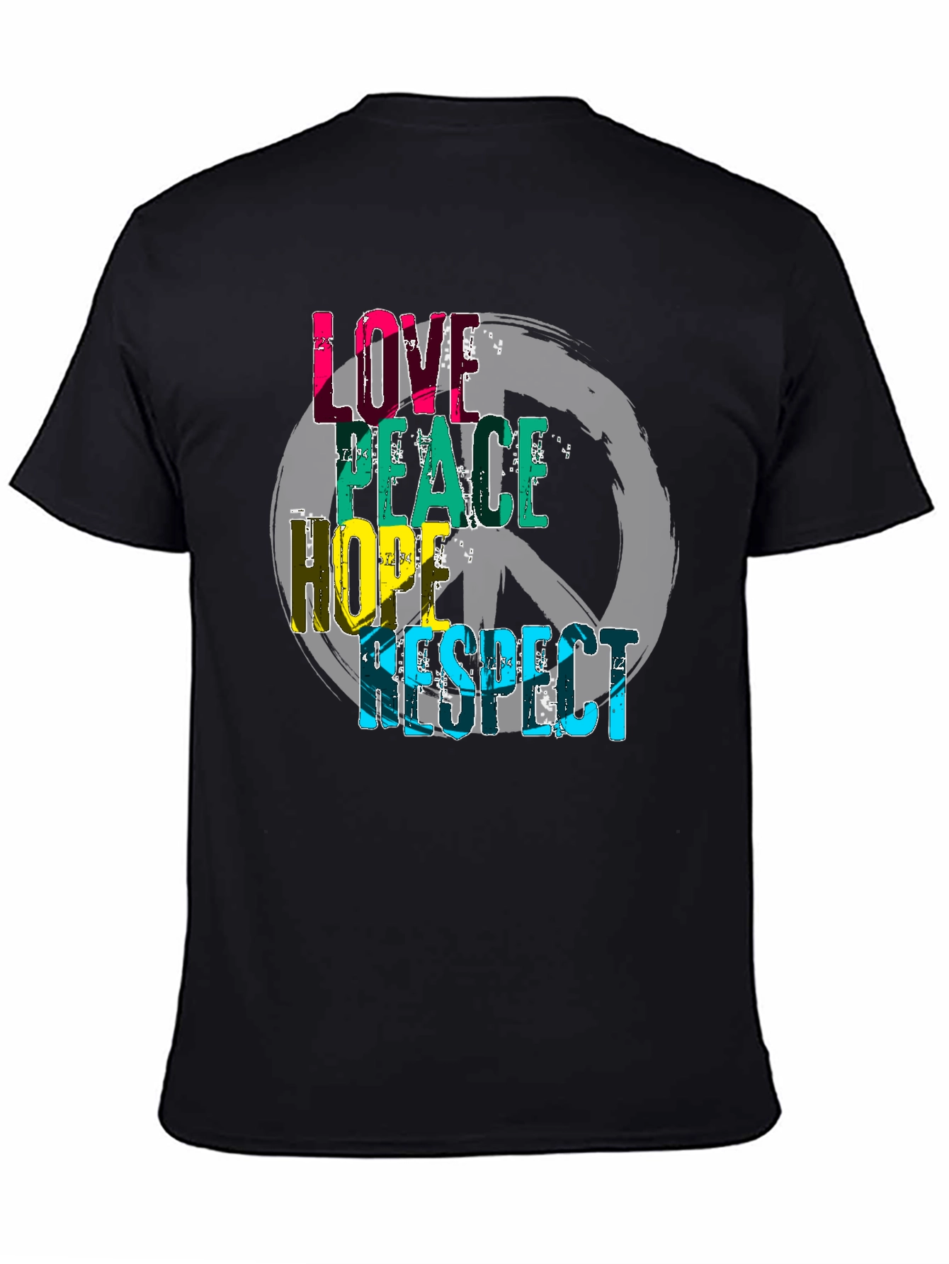 Black Love Peace Hope Respect Graphic T-Shirt view 4