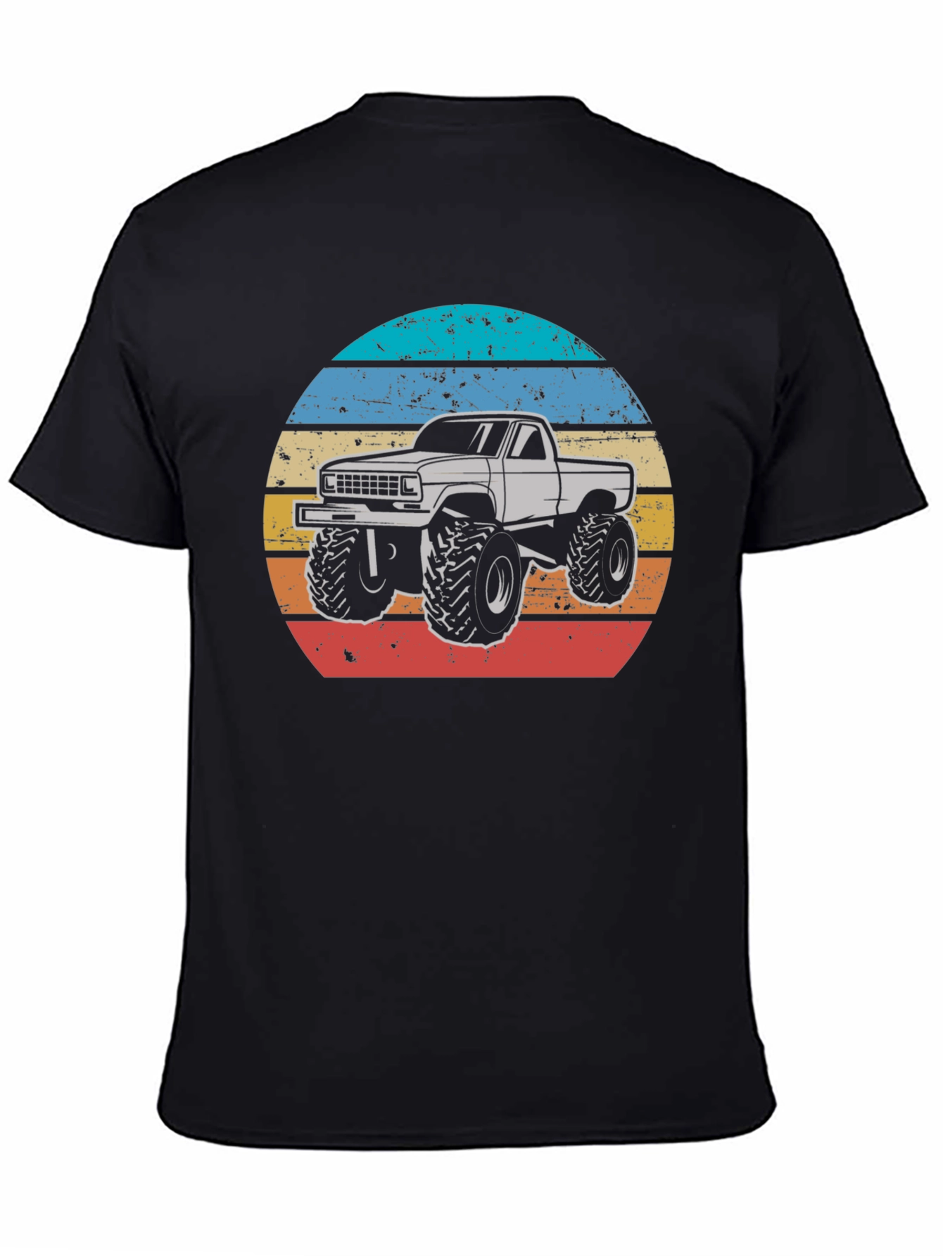 Black Retro Monster Truck T-Shirt view 4