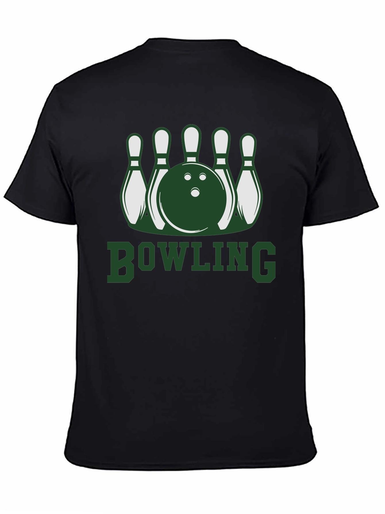 Black Bowling Pins & Ball Graphic T-Shirt view 4