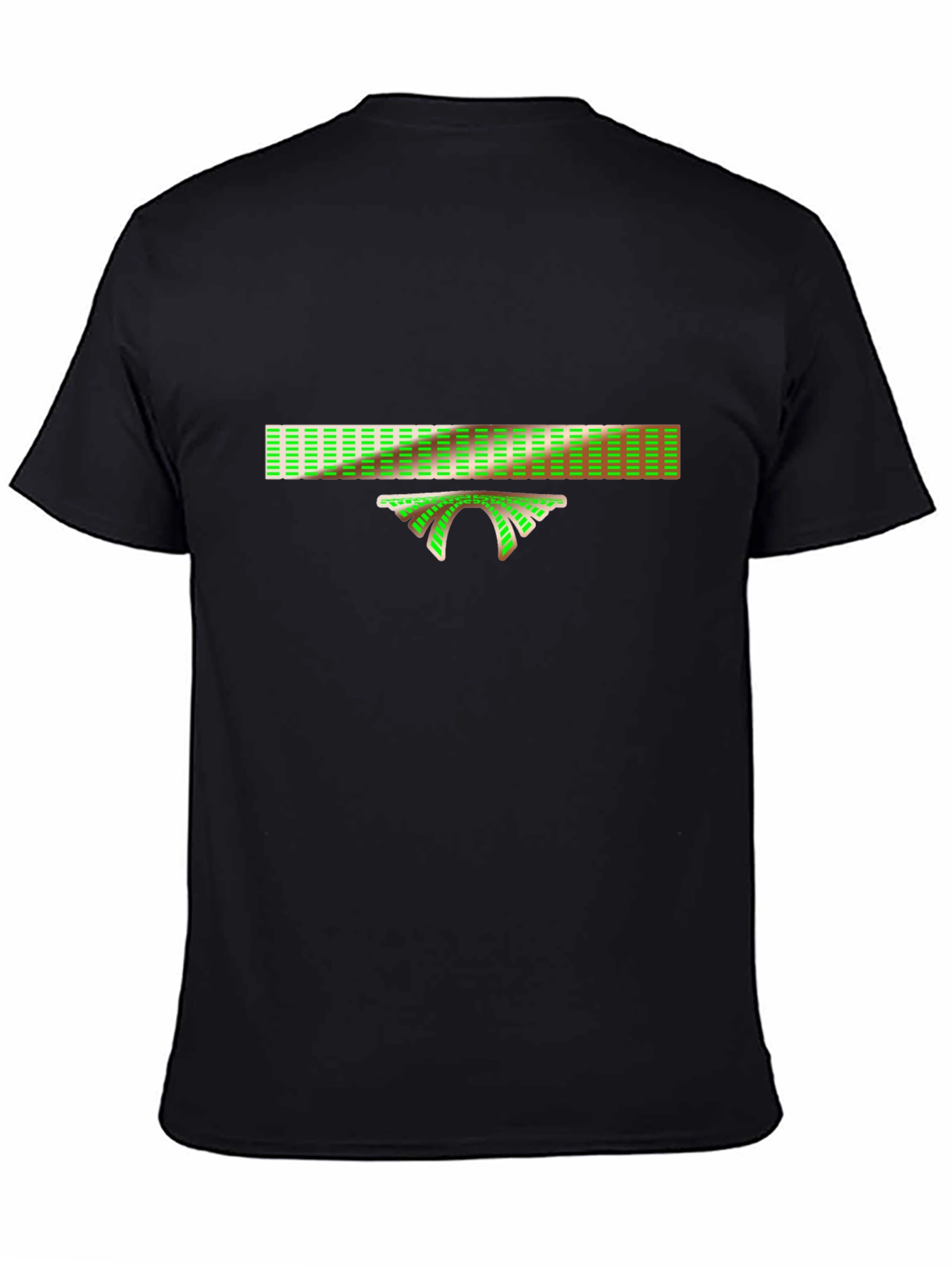 Black Retro Green Bridge Graphic Tee - Cool Design, Black T-Shirt view 4