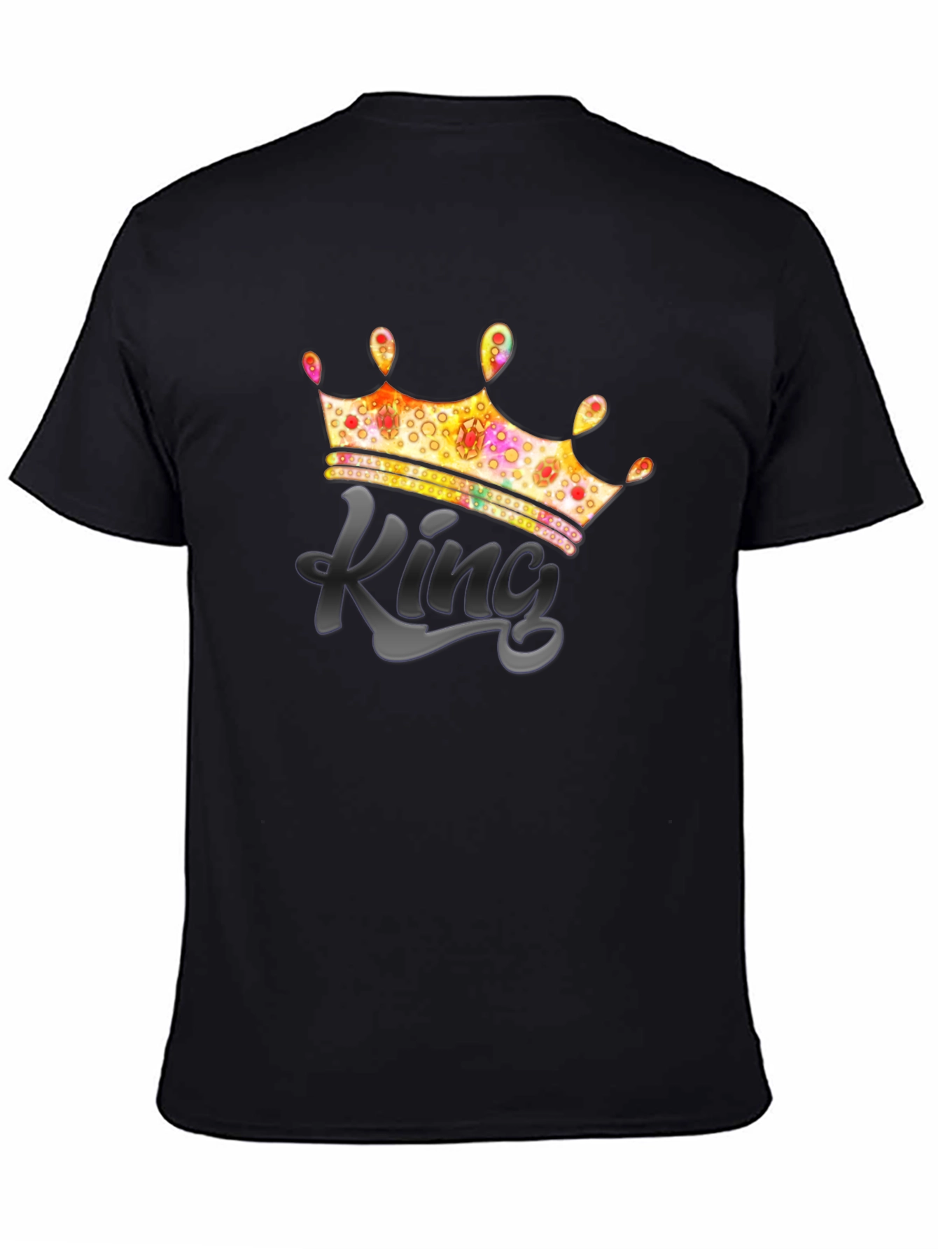 Black King Crown Graphic T-Shirt - Men's Tee view 4