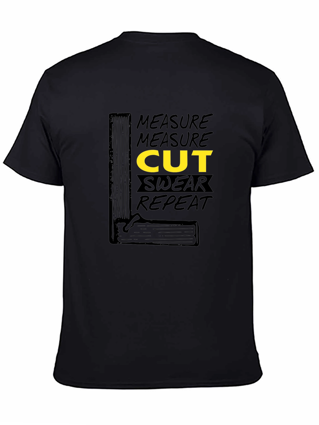 Black Measure Cut Swear Repeat Graphic T-Shirt view 4