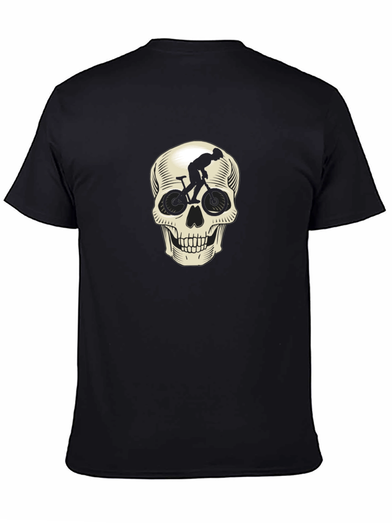 Black Skull Cycling T-Shirt - Ride or Die Graphic Tee view 4