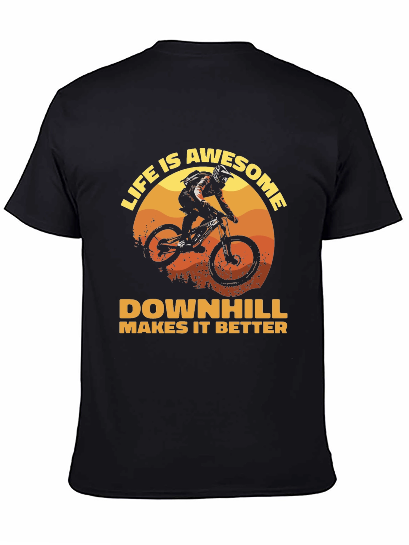 Black Life is Awesome Downhill Bike Graphic T-Shirt view 4
