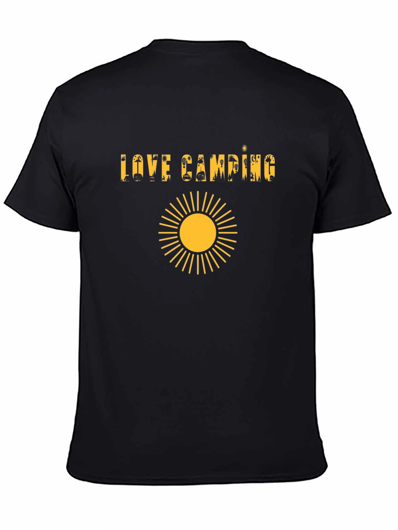 Black Love Camping Graphic Tee - Sun Design view 4