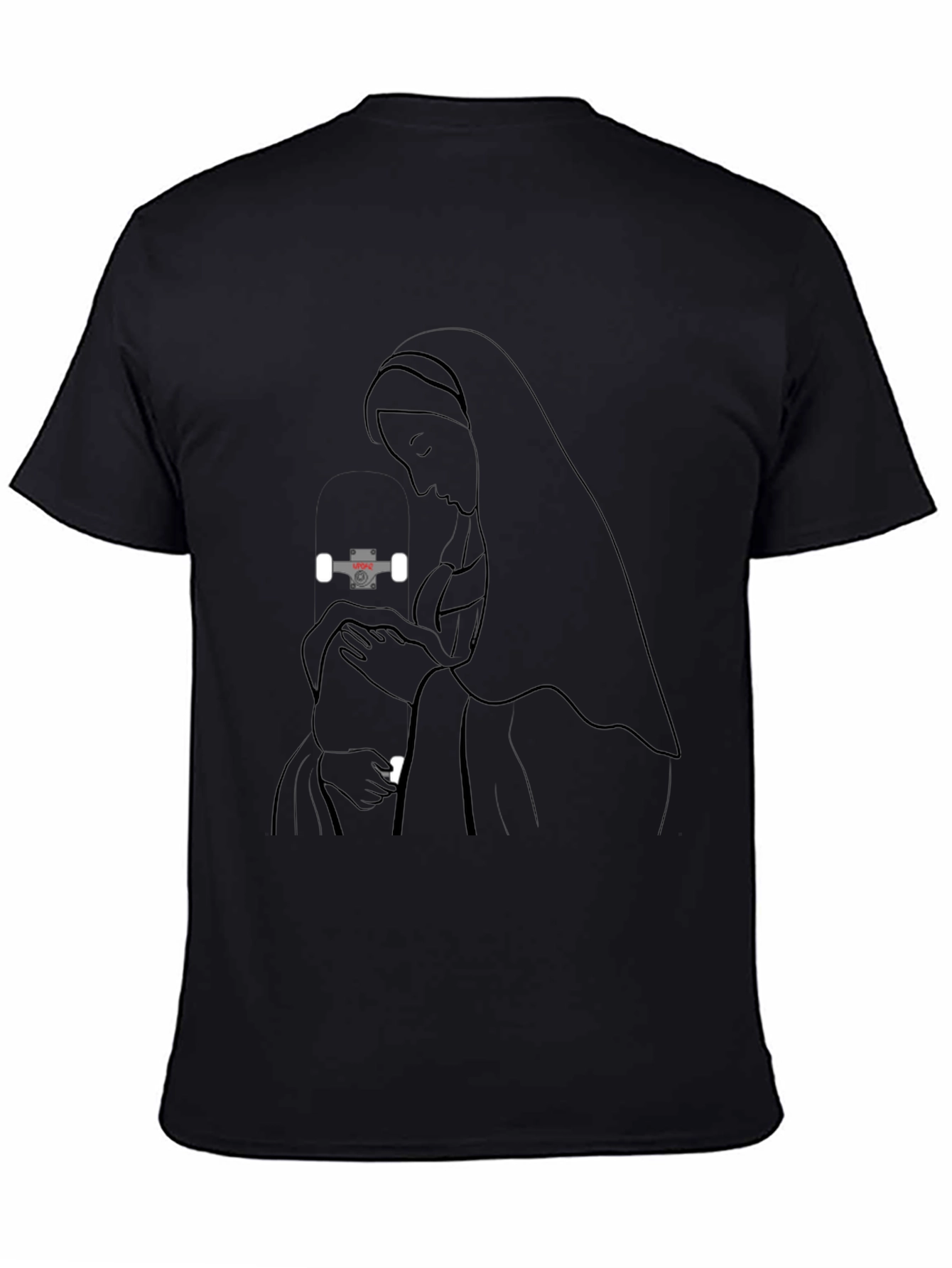 Black Virgin Mary & Baby T-Shirt - Unique Graphic Tee view 4