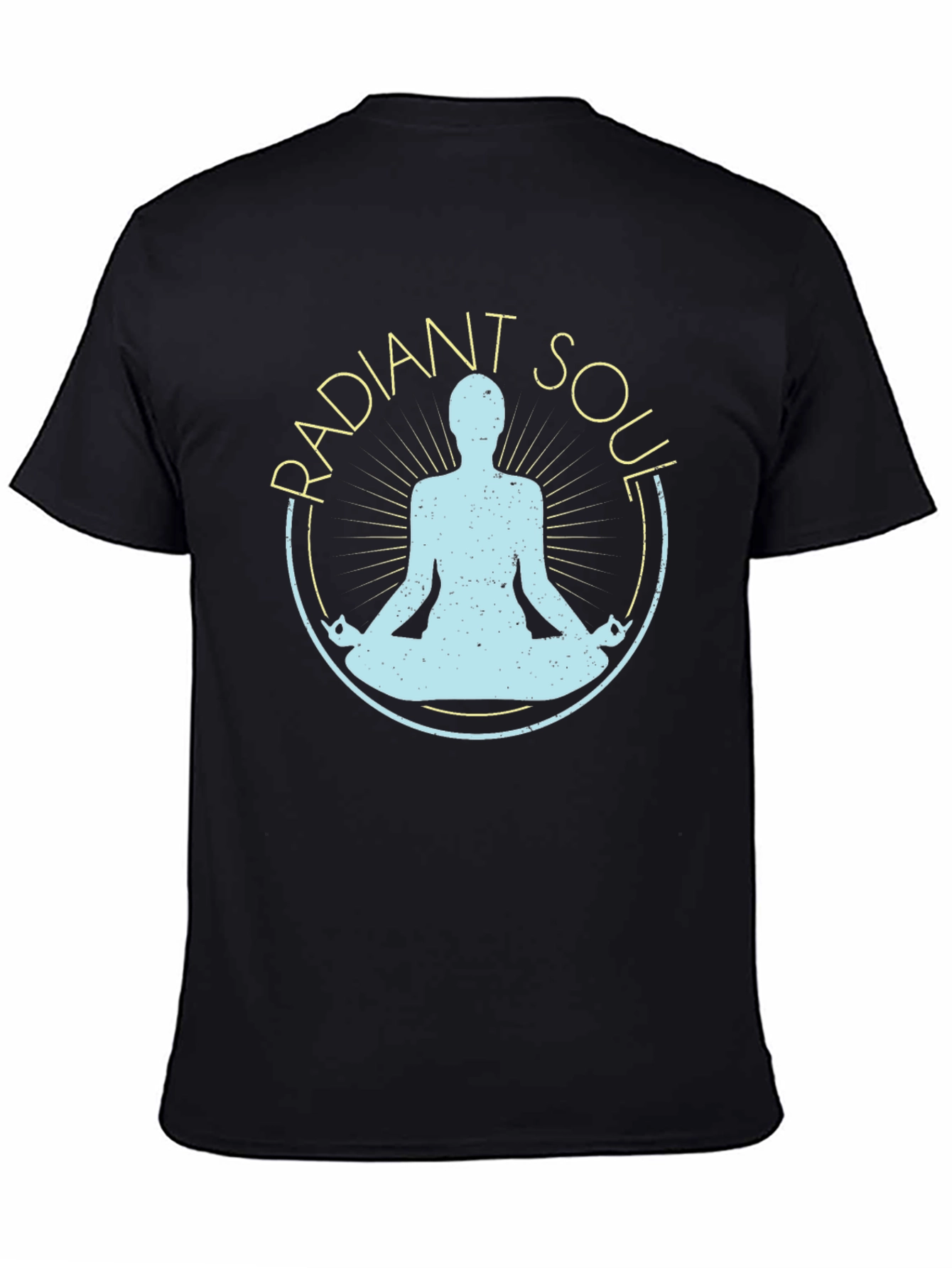 Black Radiant Soul Yoga T-Shirt - Black Graphic Tee view 4