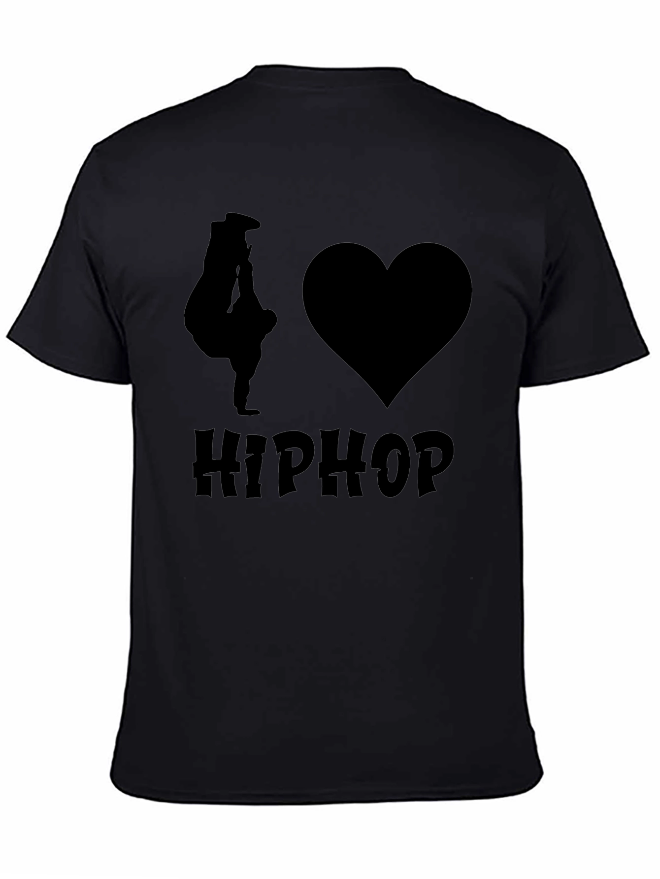 Black I Love Hip Hop Black Graphic T-Shirt view 4