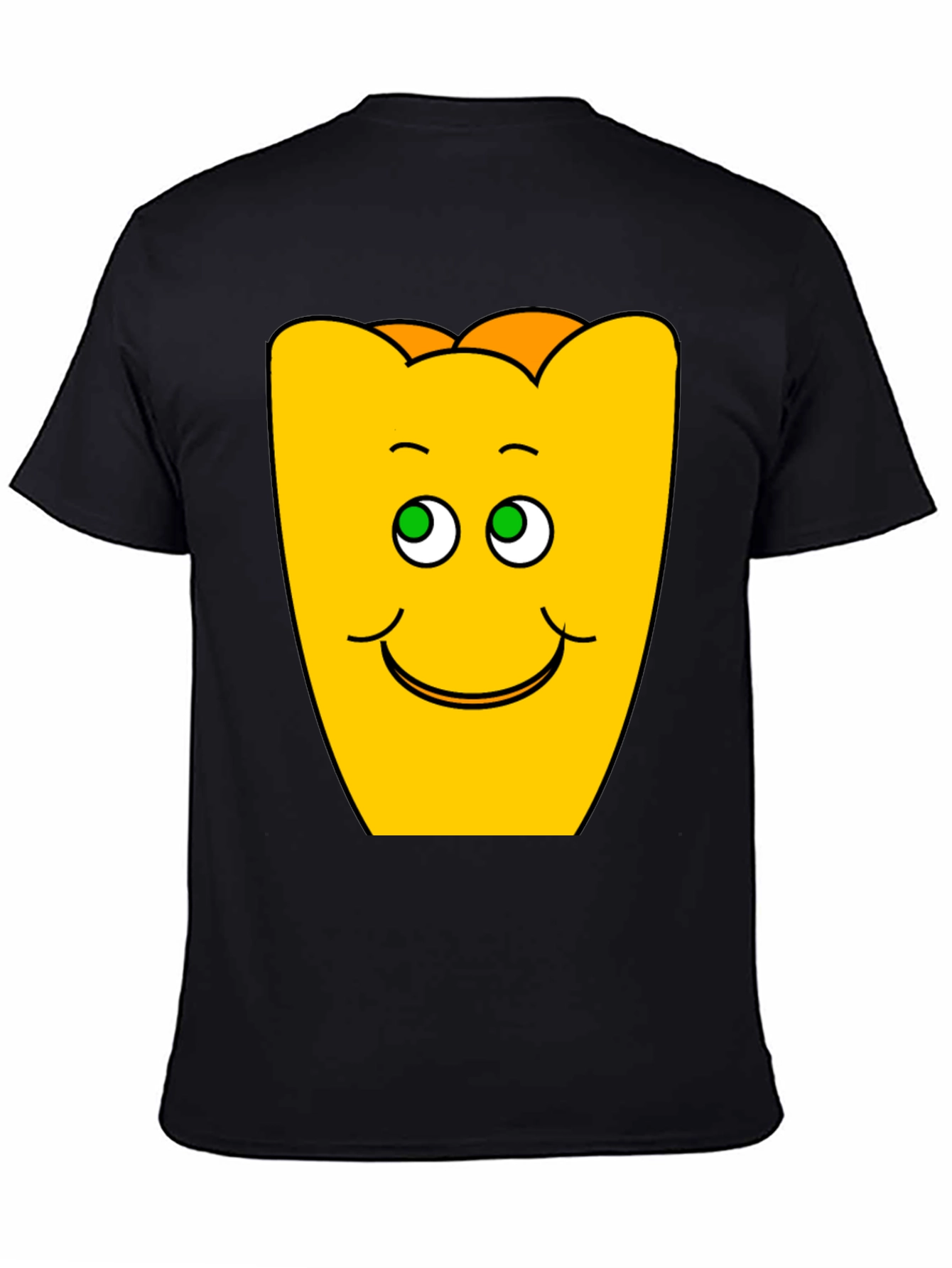 Black Funny Smiling Yellow Character Black T-Shirt view 4