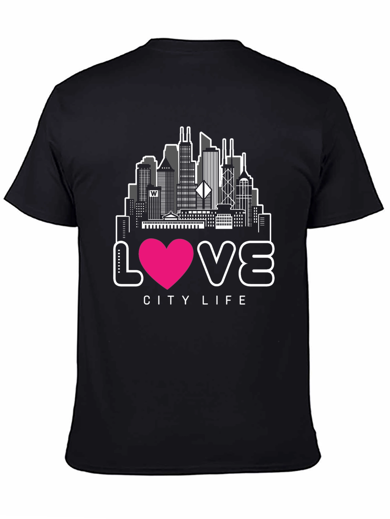 Black Love City Life Graphic Tee - Black view 4