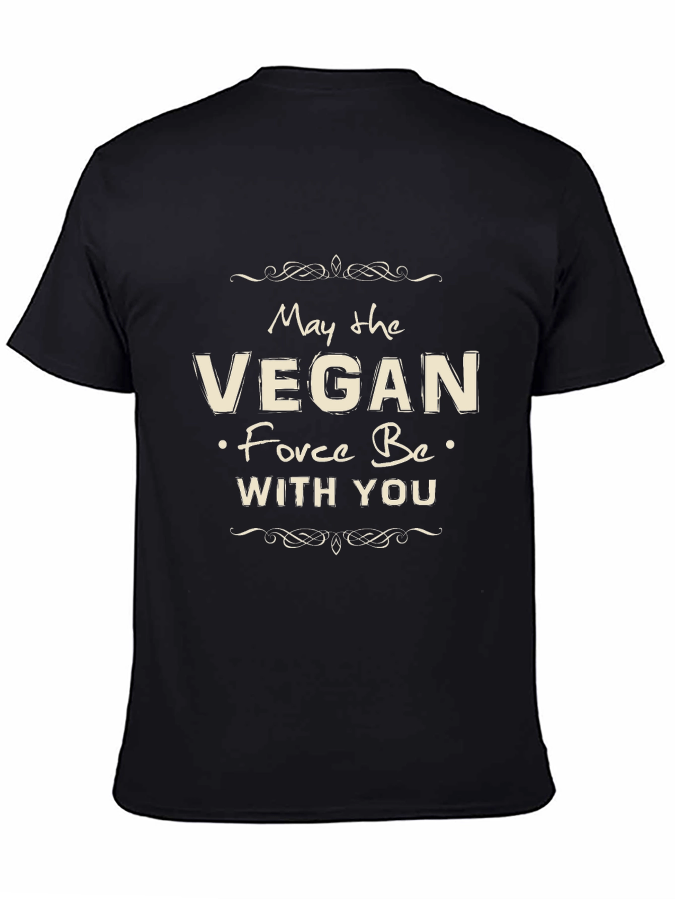 Vegan Force Be With You Black T-Shirt - 4