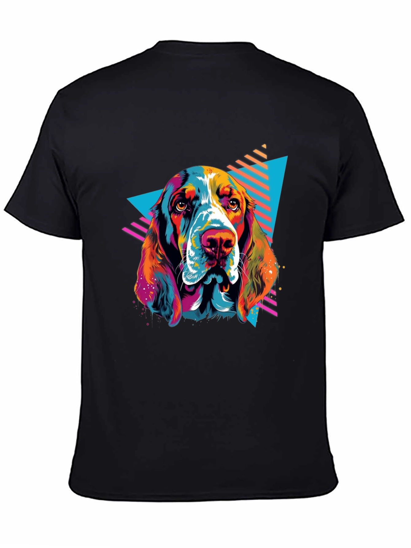 Black Retro Dog Graphic Tee - Black view 4