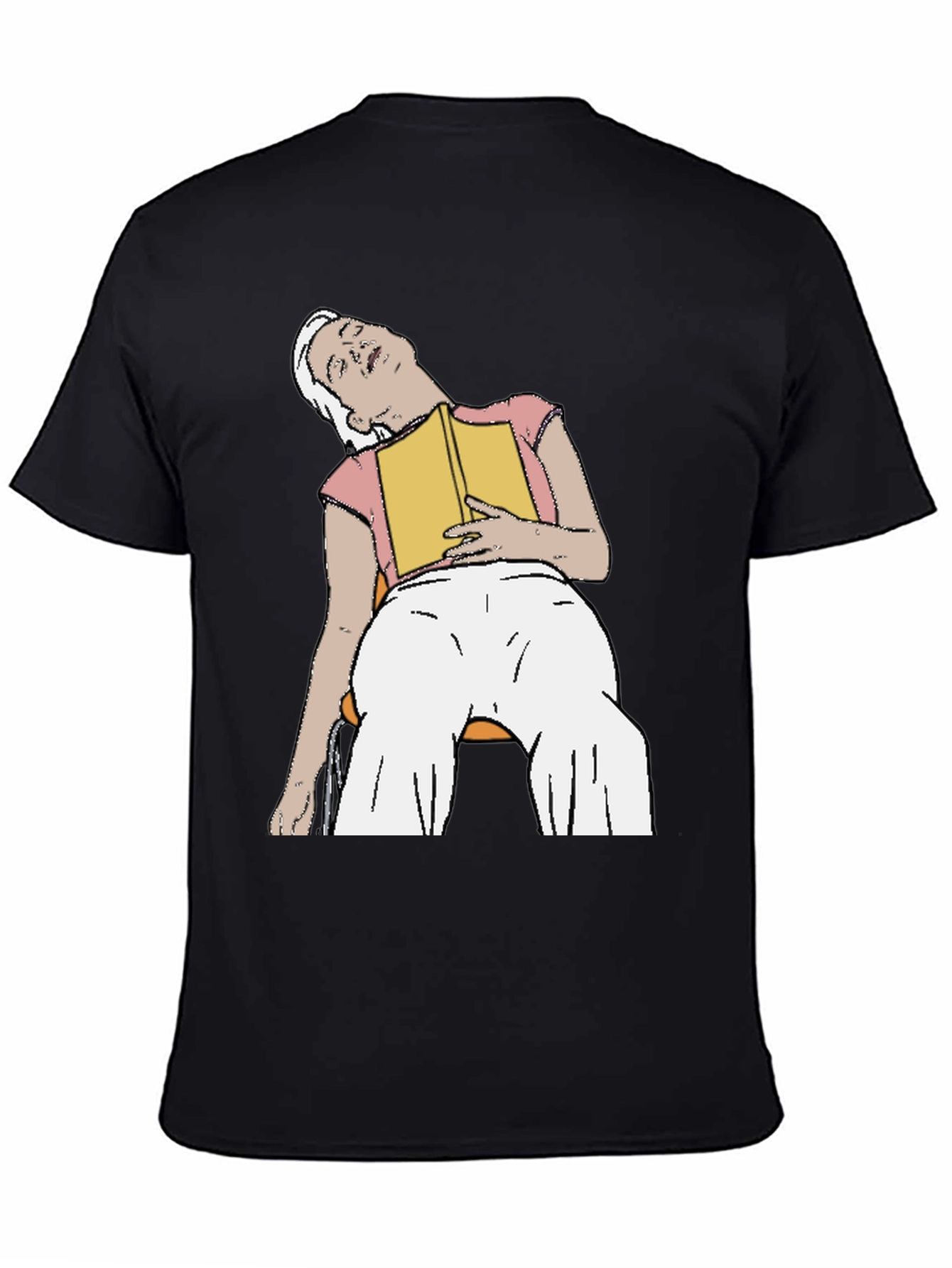 Black Snoozing Reader Graphic Tee - Black T-Shirt view 4