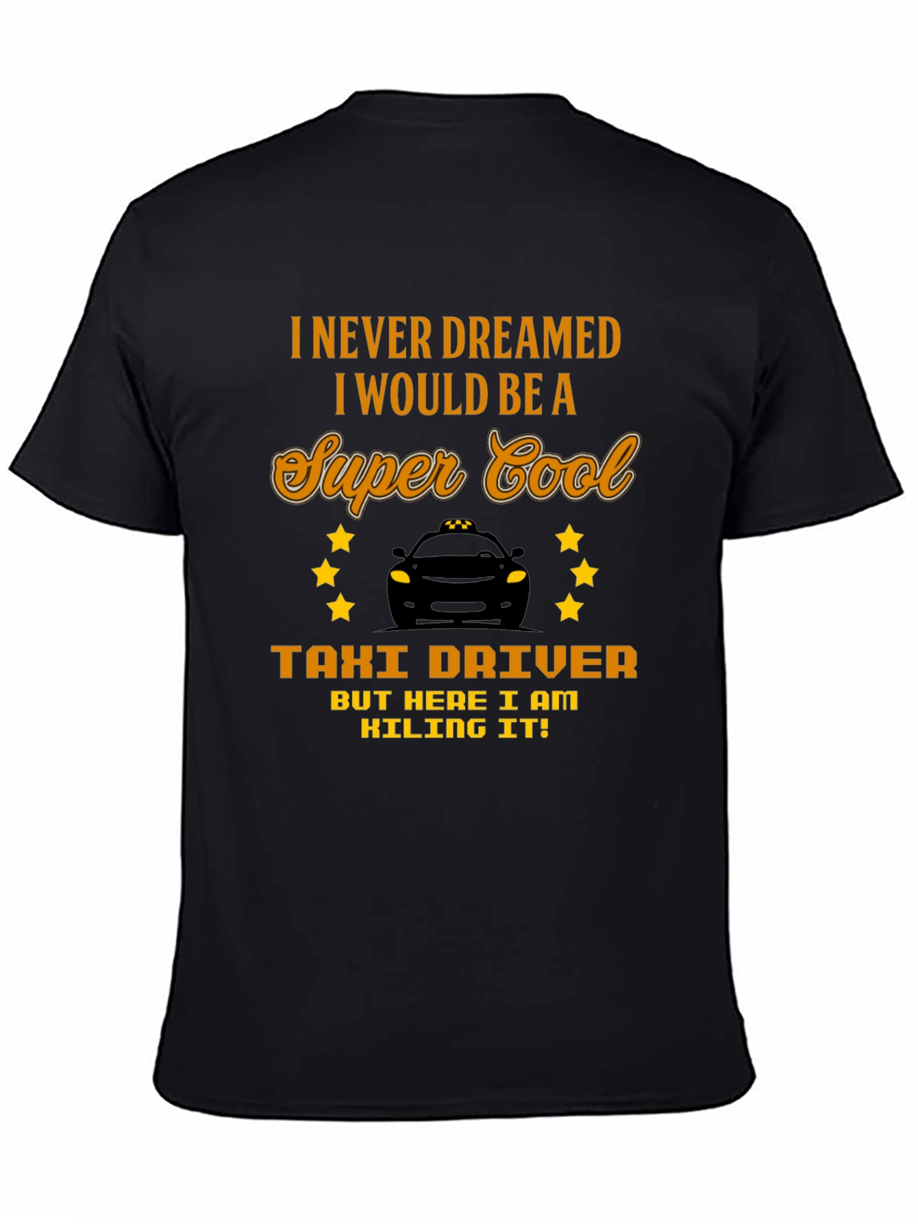 Black Super Cool Taxi Driver Graphic Tee view 4