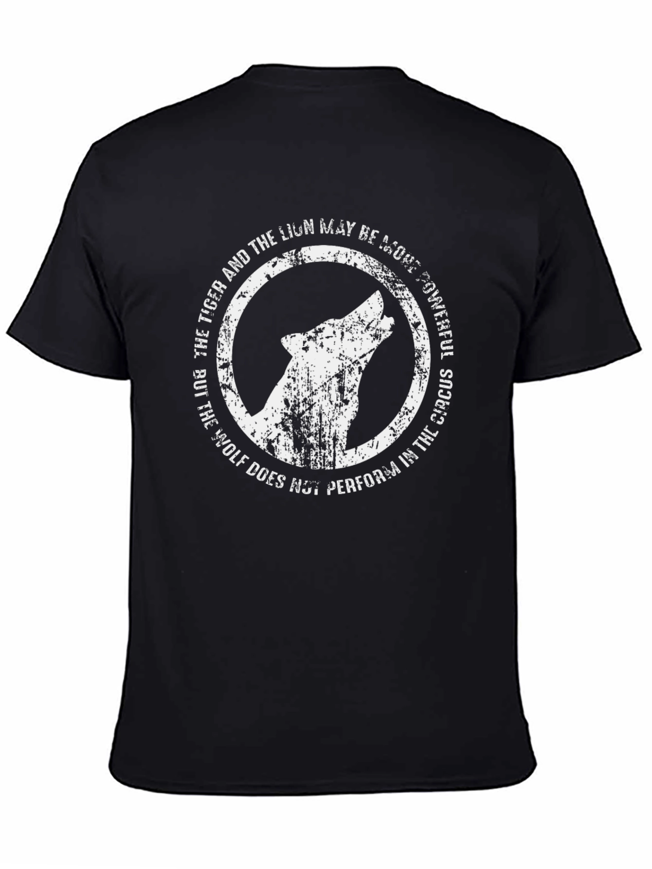 Black Wolf Howl Graphic Tee - Powerful Message T-Shirt view 4