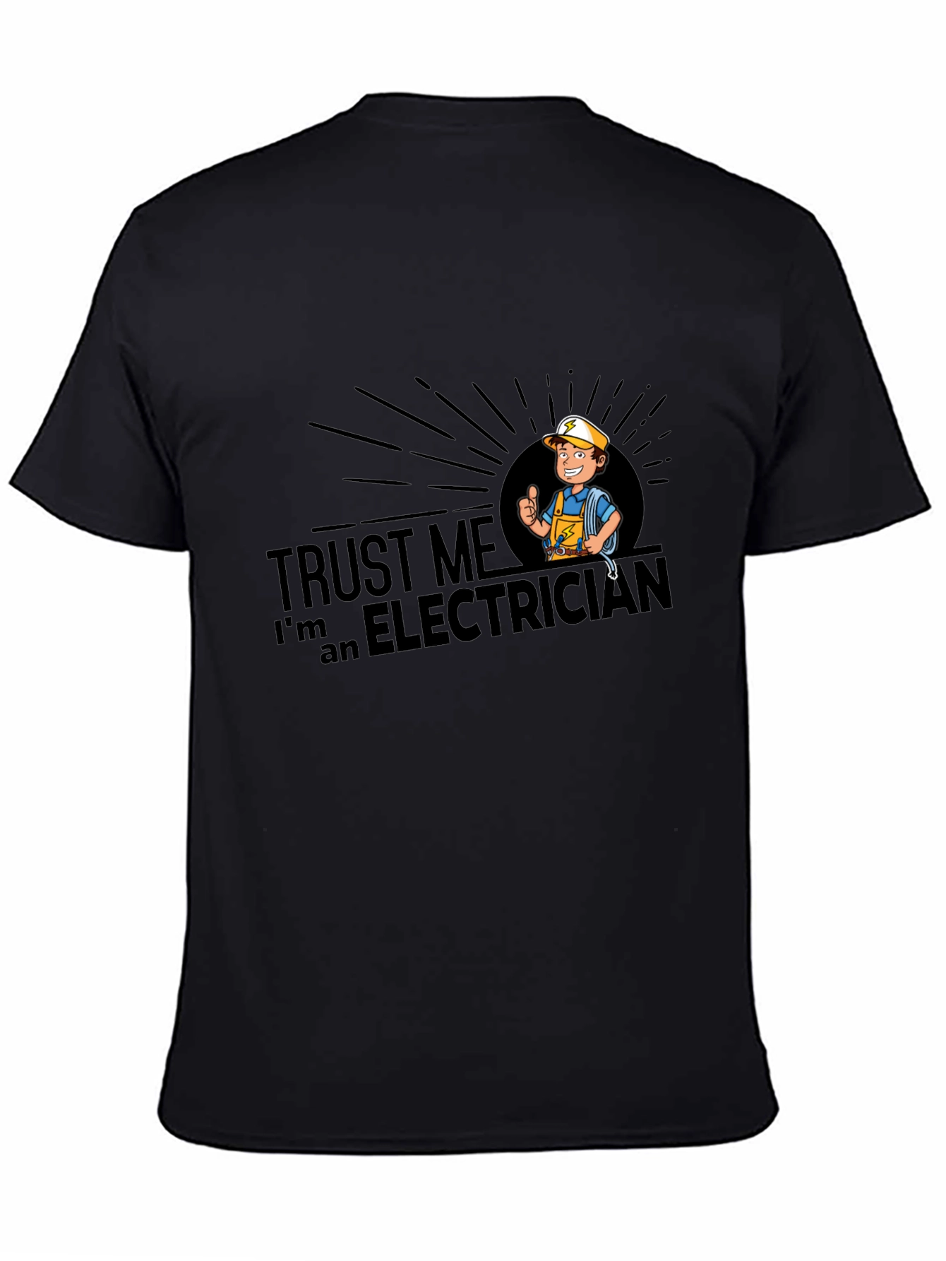 Black Trust Me, I'm An Electrician Graphic Tee view 4