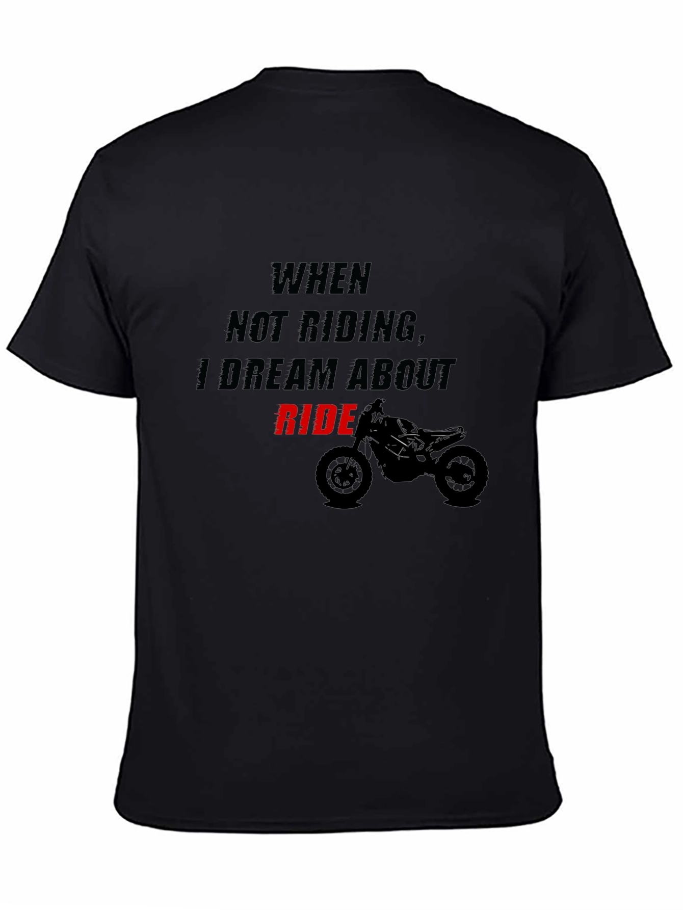Black Motorcycle Ride Dream Graphic Tee view 4