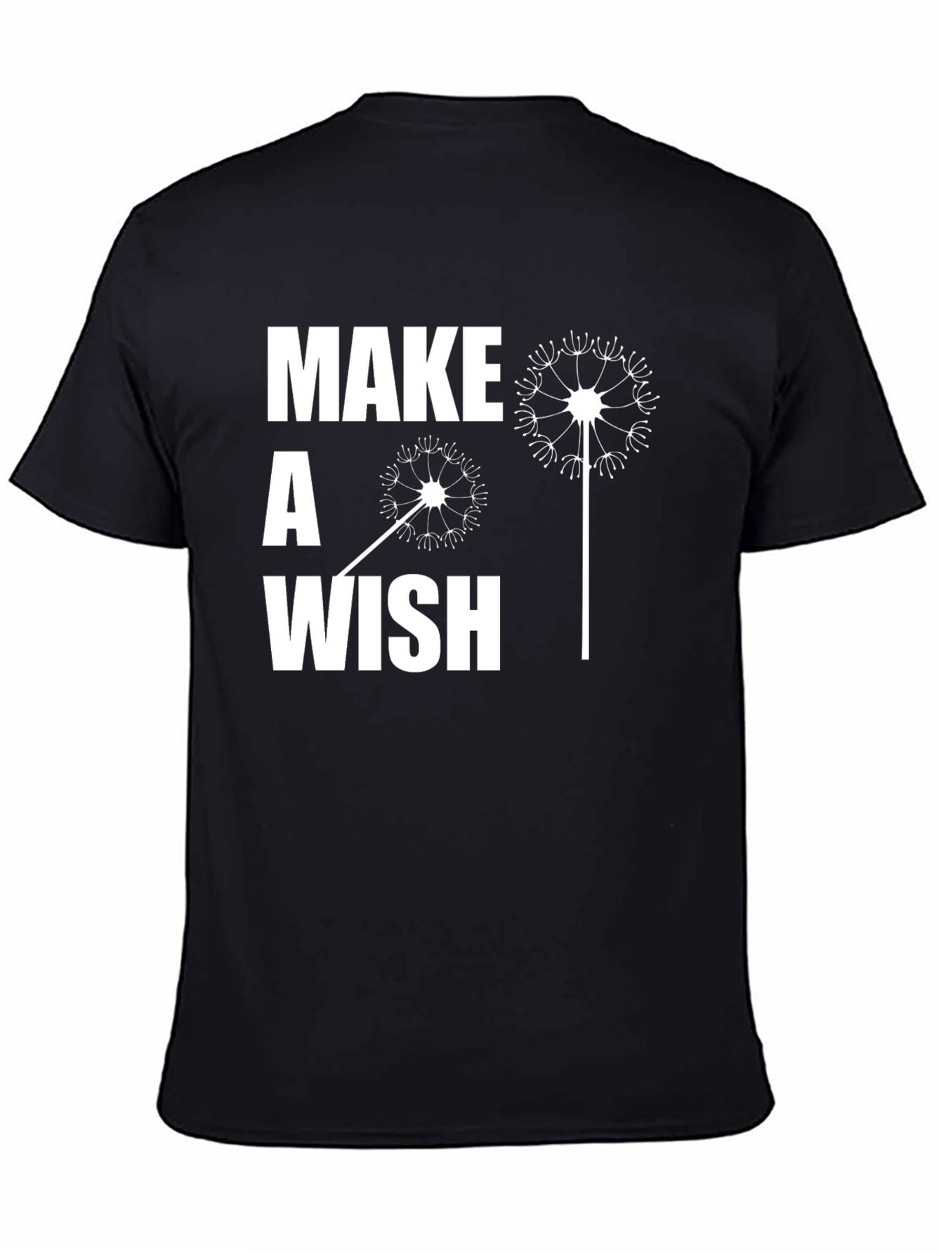 Black Make a Wish Graphic Tee - Casual Black T-Shirt view 4