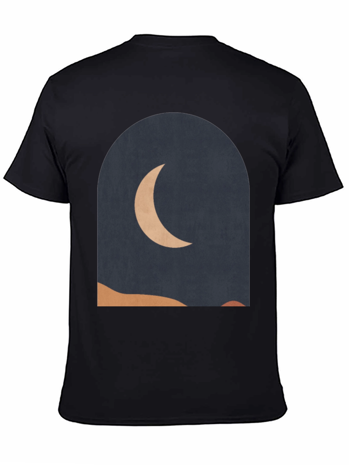 Black Modern Crescent Moon Graphic Tee view 4