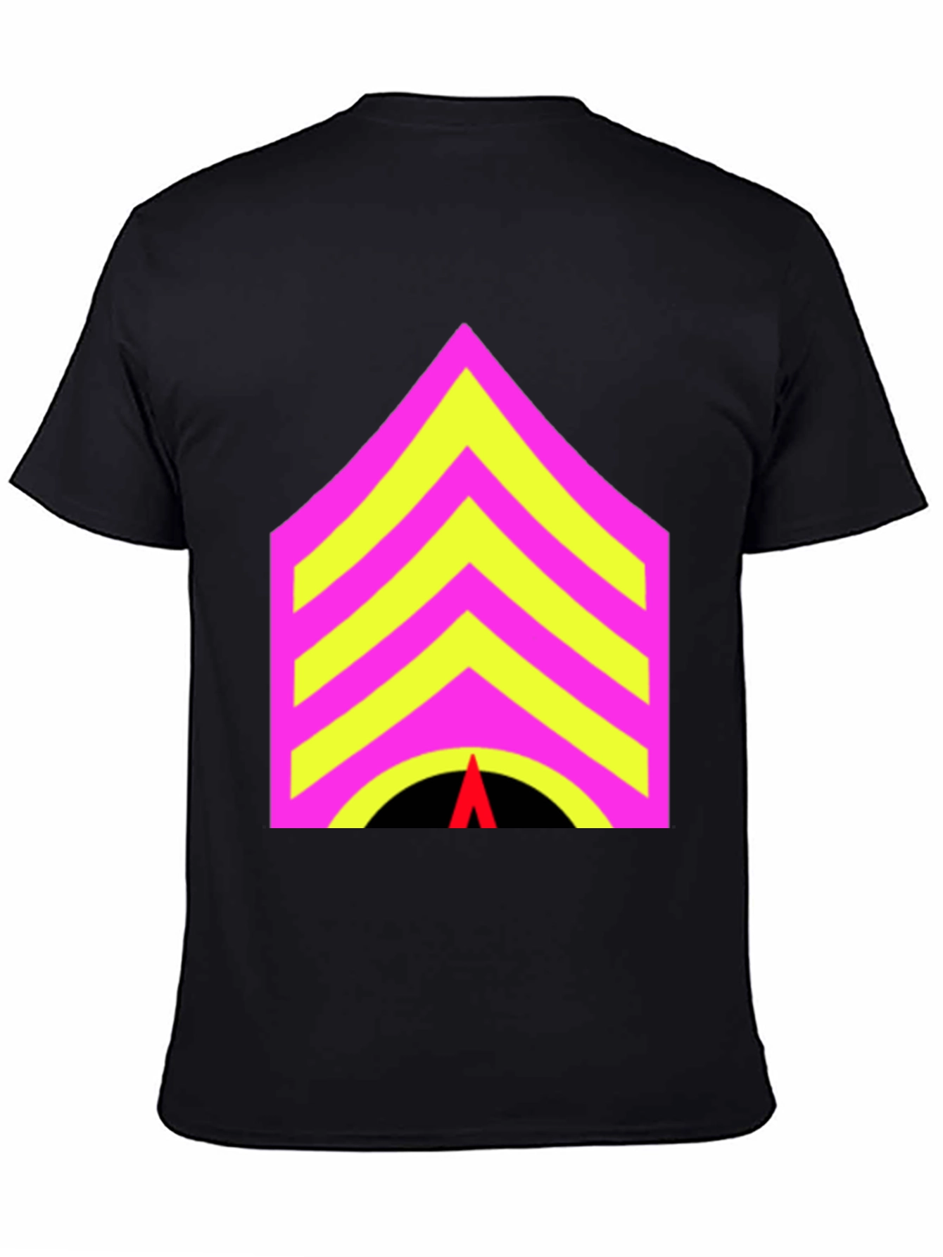 Black Sergeant Stripes Graphic Tee - Bold Statement Style view 4