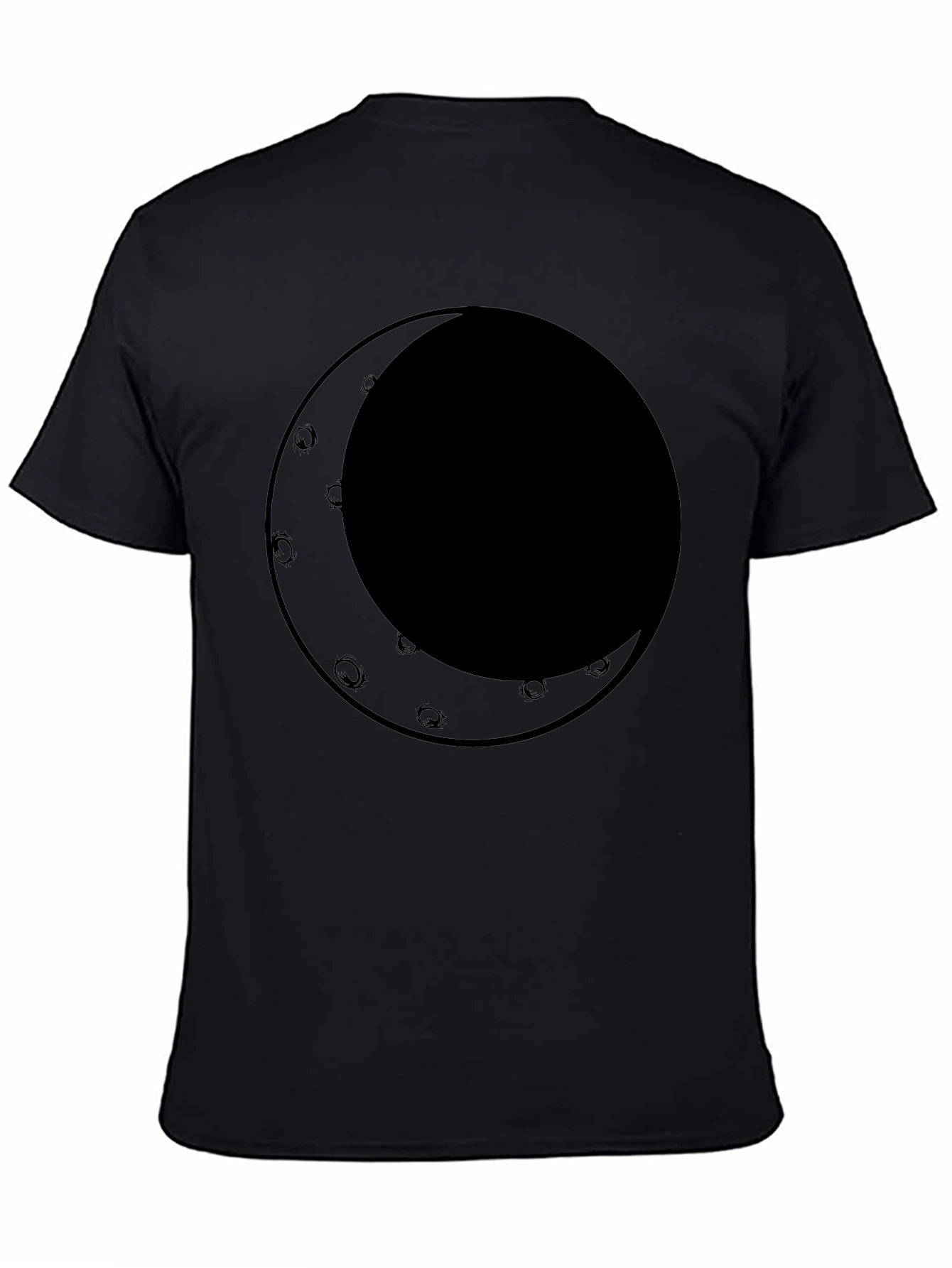 Black Crescent Moon Graphic Tee - Black Cotton Comfort view 4