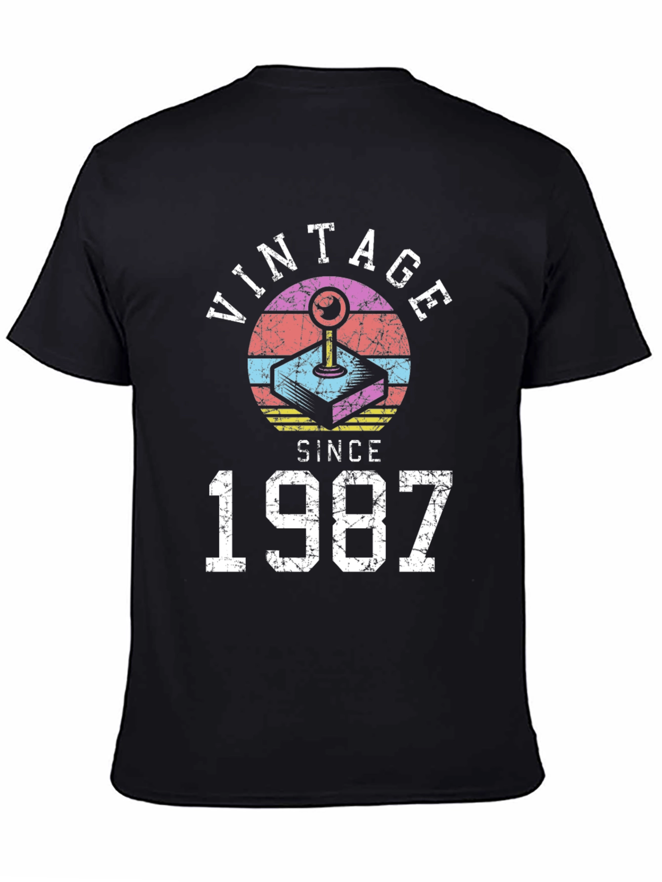 Black Vintage Since 1987 Retro Gaming T-Shirt view 4