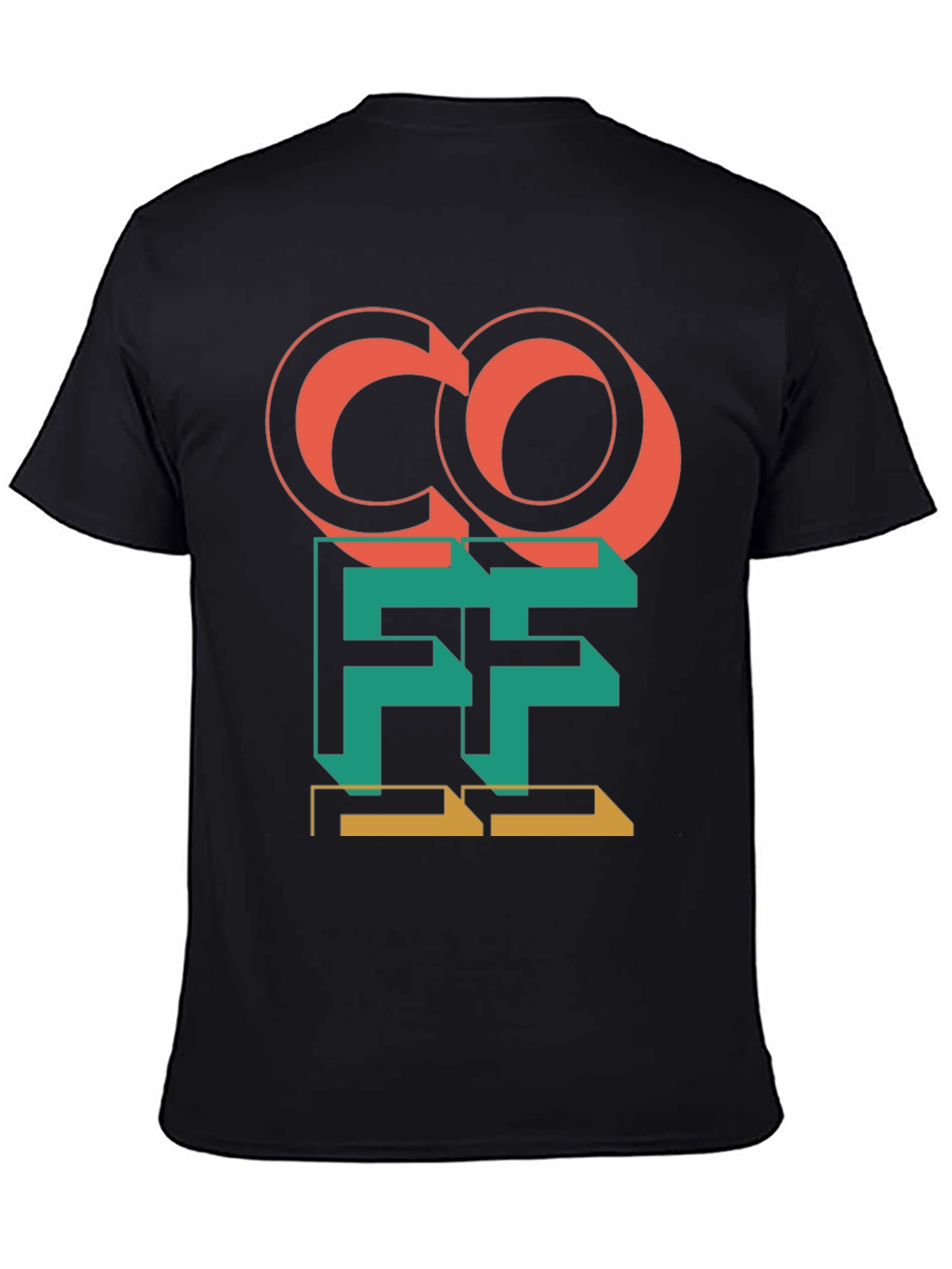 Black Retro Coffee Graphic Tee - Black Cotton Blend view 4