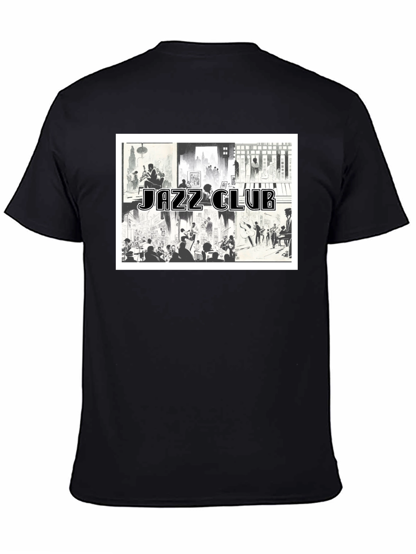 Black Jazz Club Graphic Tee - Black Cotton Blend view 4