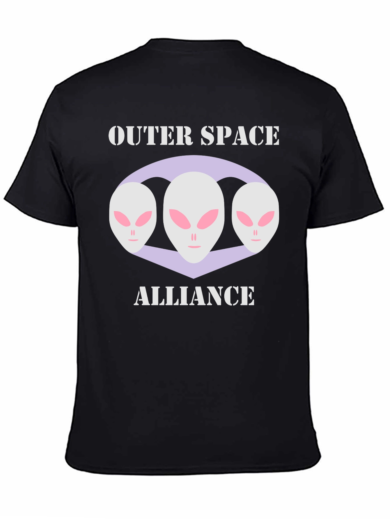 Black Outer Space Alliance Alien Graphic T-Shirt view 4