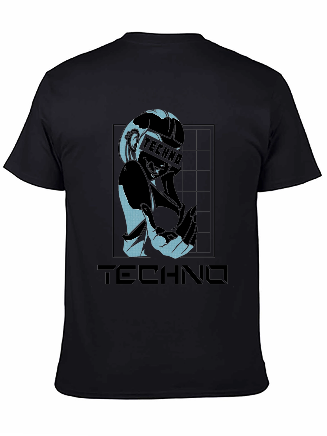 Black Techno Graphic T-Shirt - Stylish Black Tee view 4
