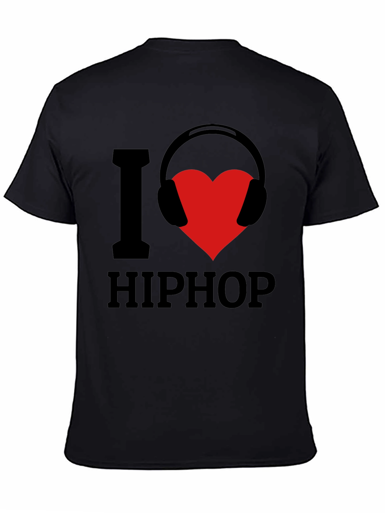 Black I Love Hip Hop Graphic T-Shirt view 4