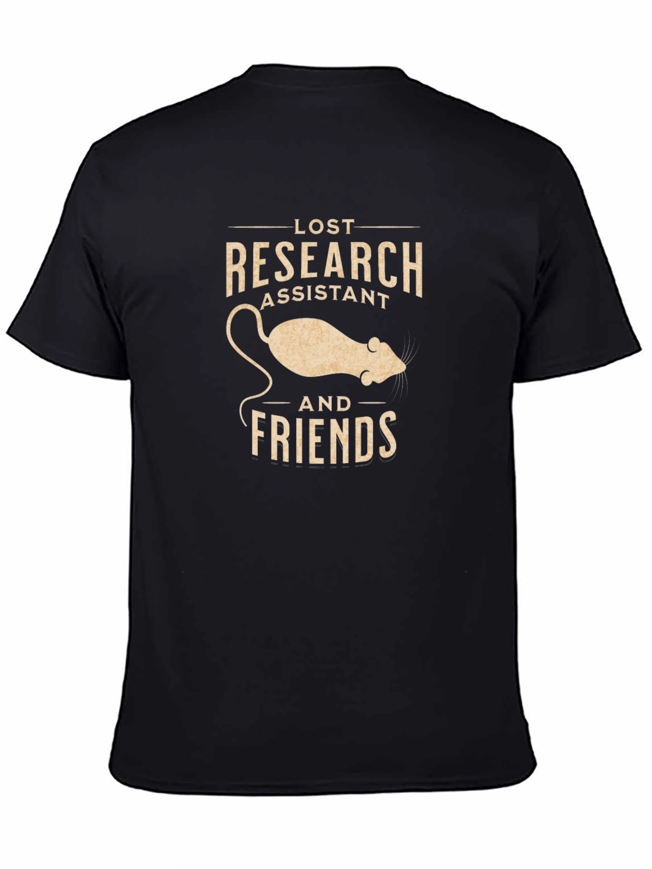Black Lost Research Assistant T-Shirt view 4