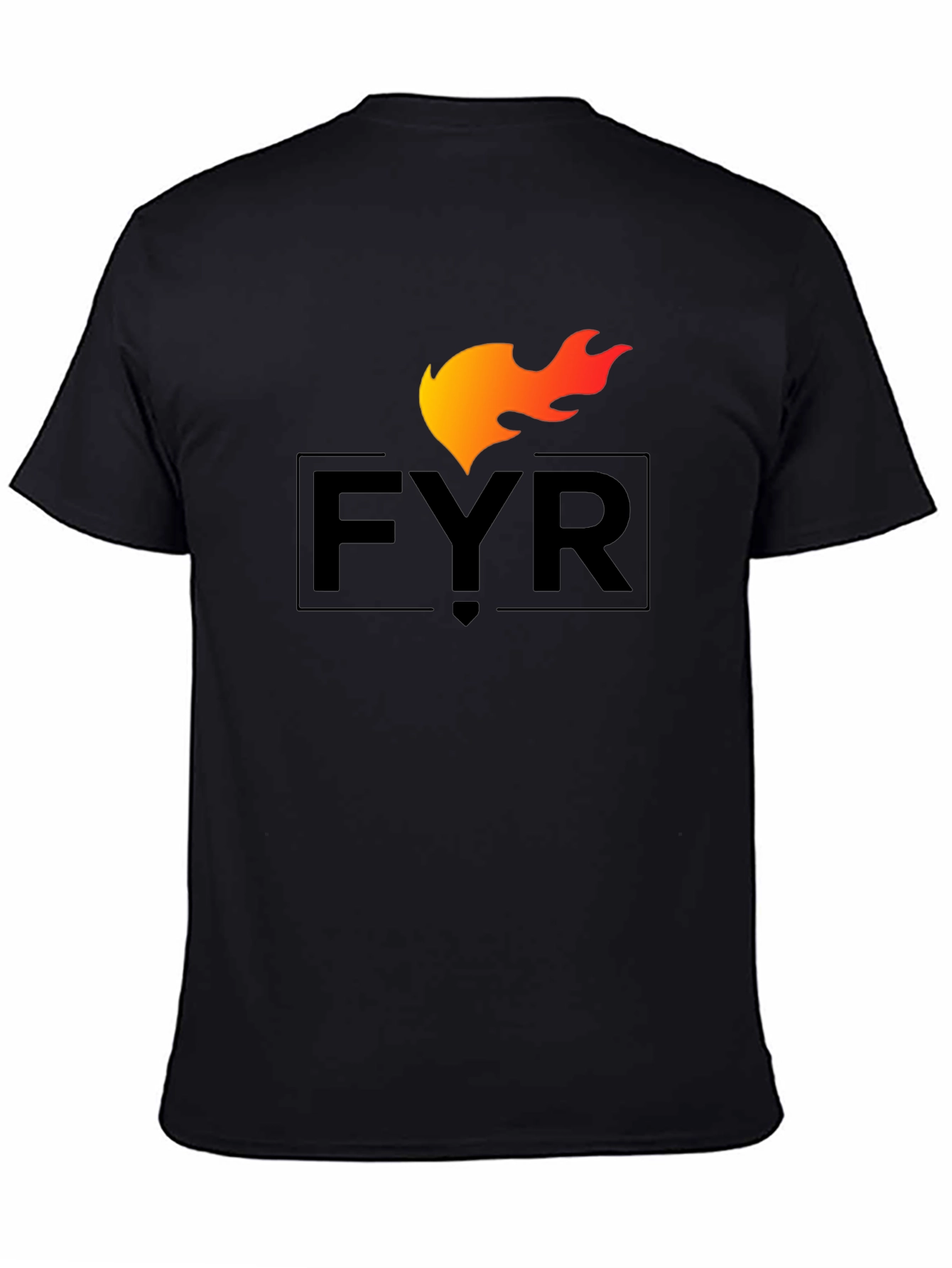 Black FYR Flame Graphic Tee - Black Cotton Blend view 4