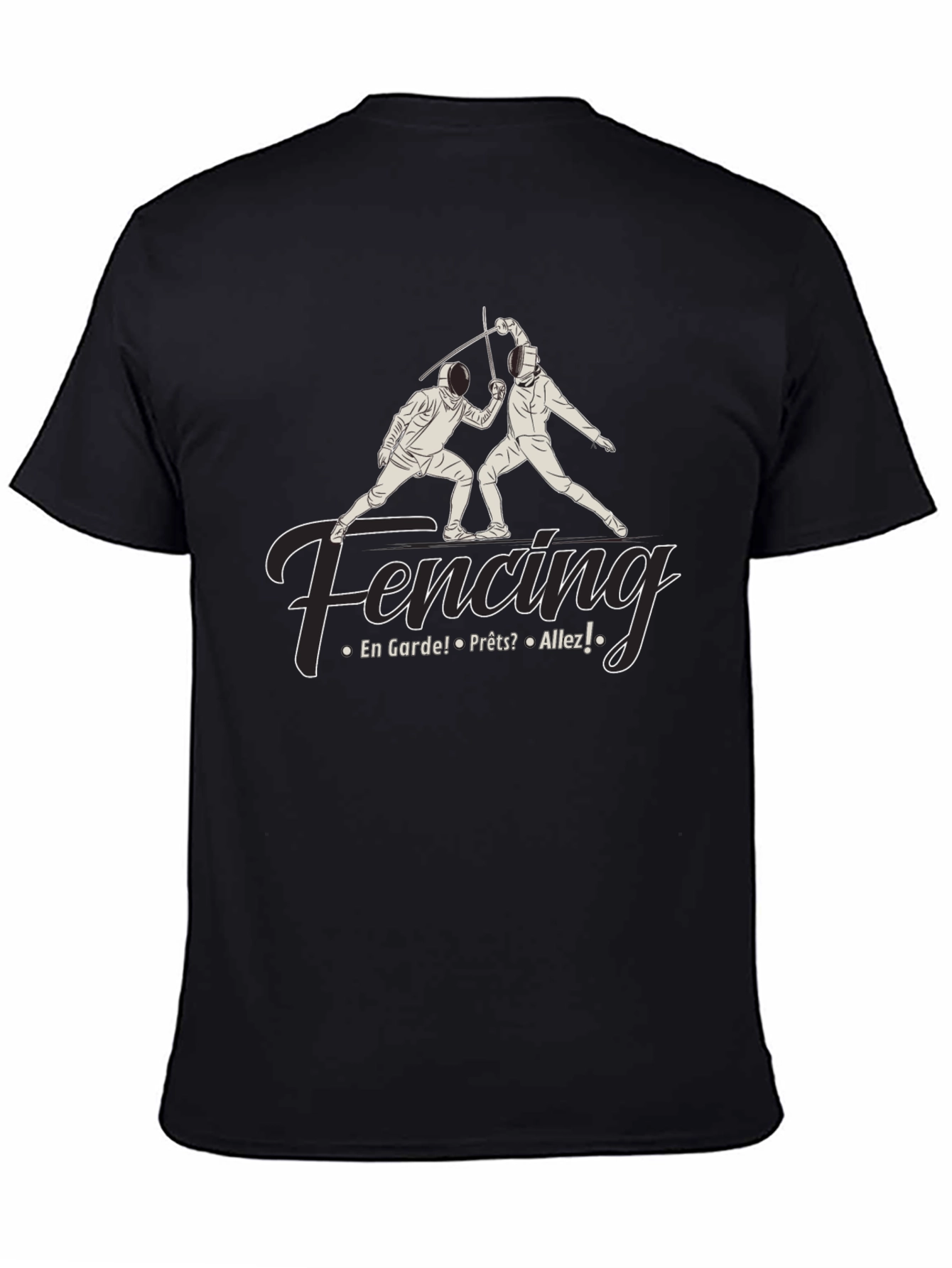 Black Fencing T-Shirt - En Garde Design view 4