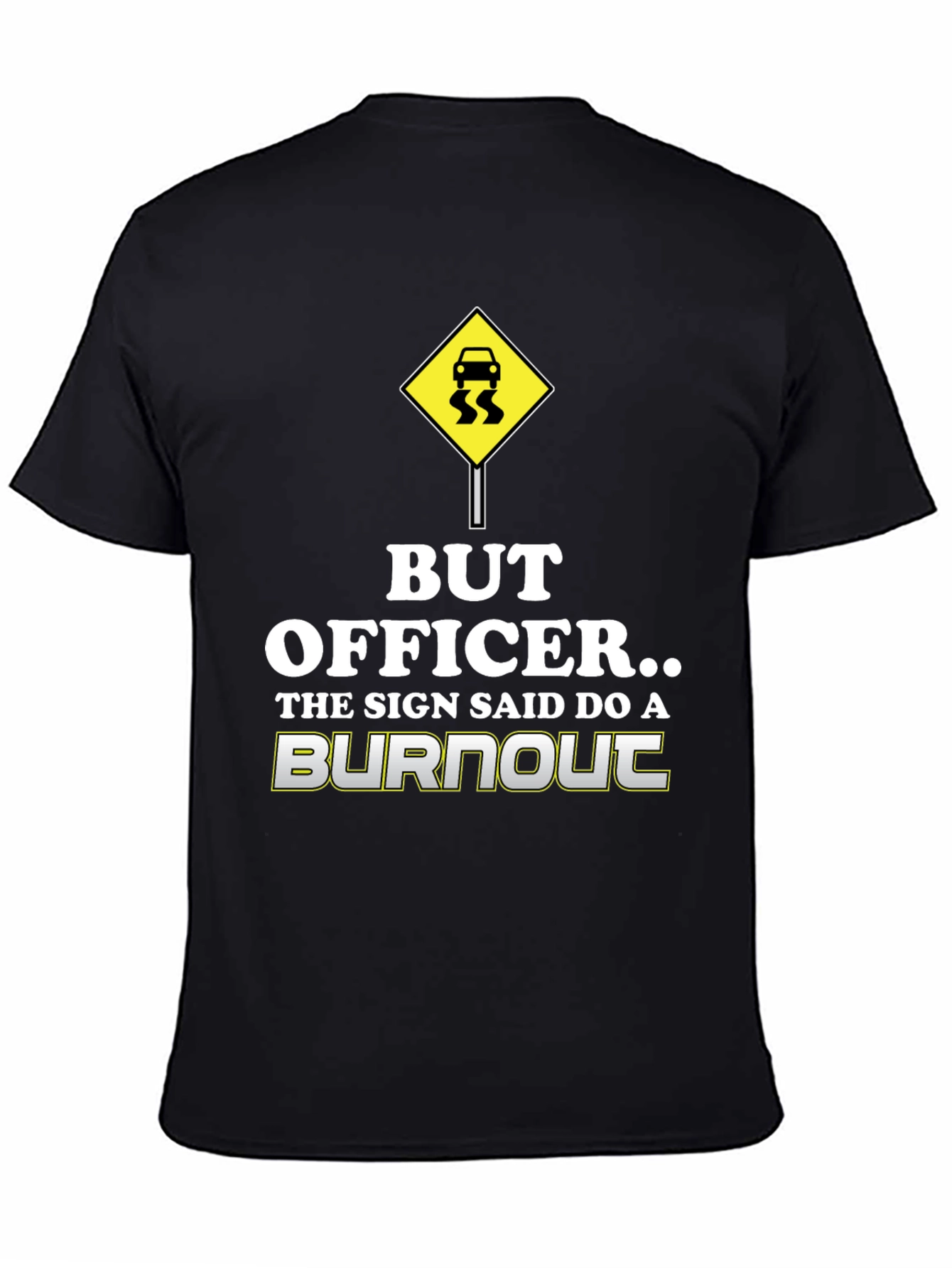 Black But Officer Burnout T-Shirt view 4