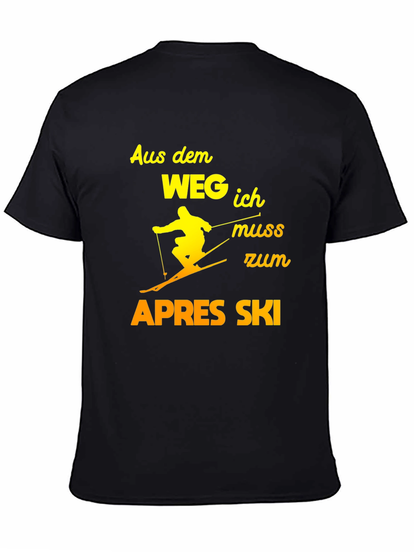 Black Apres Ski T-Shirt - Funny Skiing Tee view 4