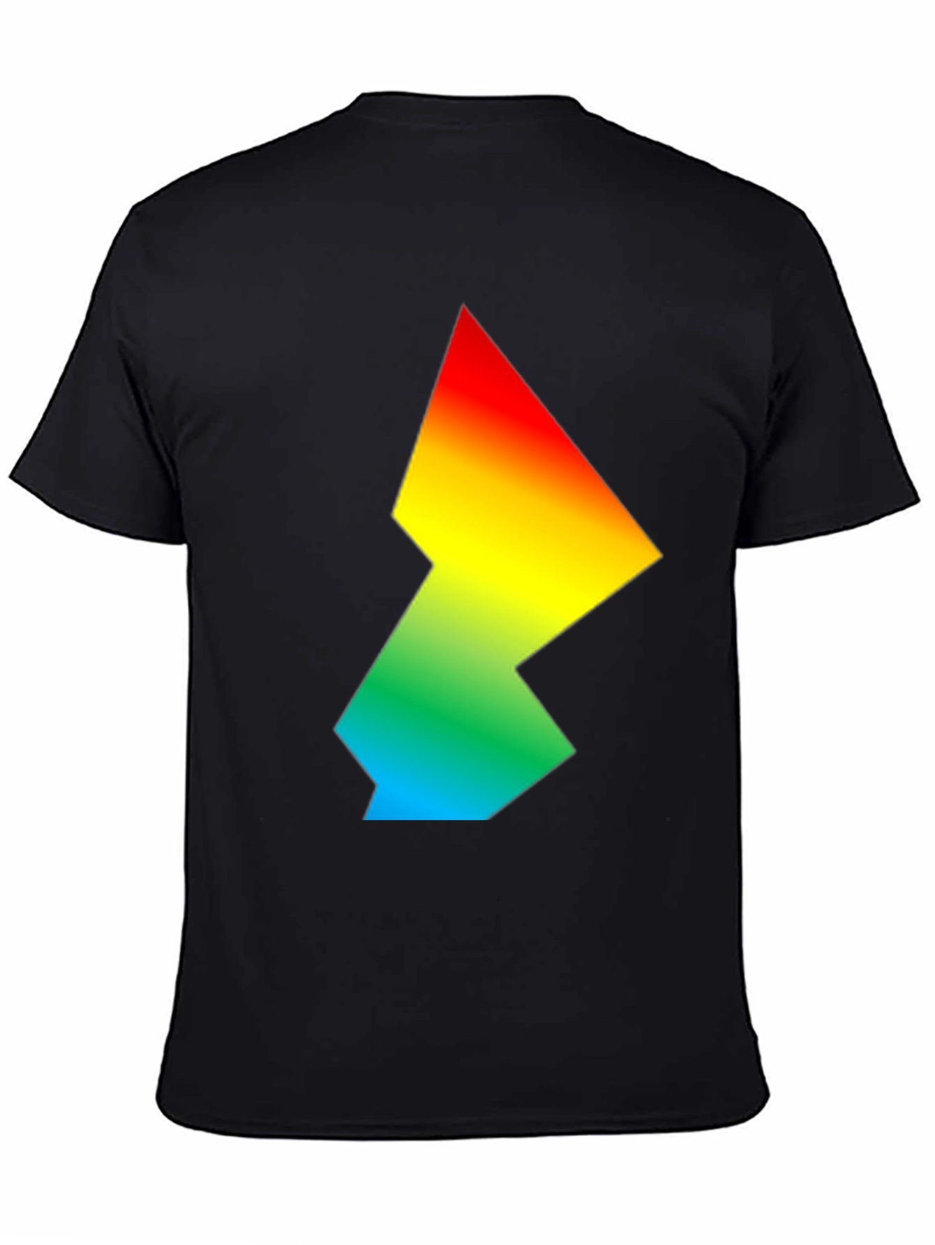 Black Rainbow Gradient Geometric Graphic Tee view 4