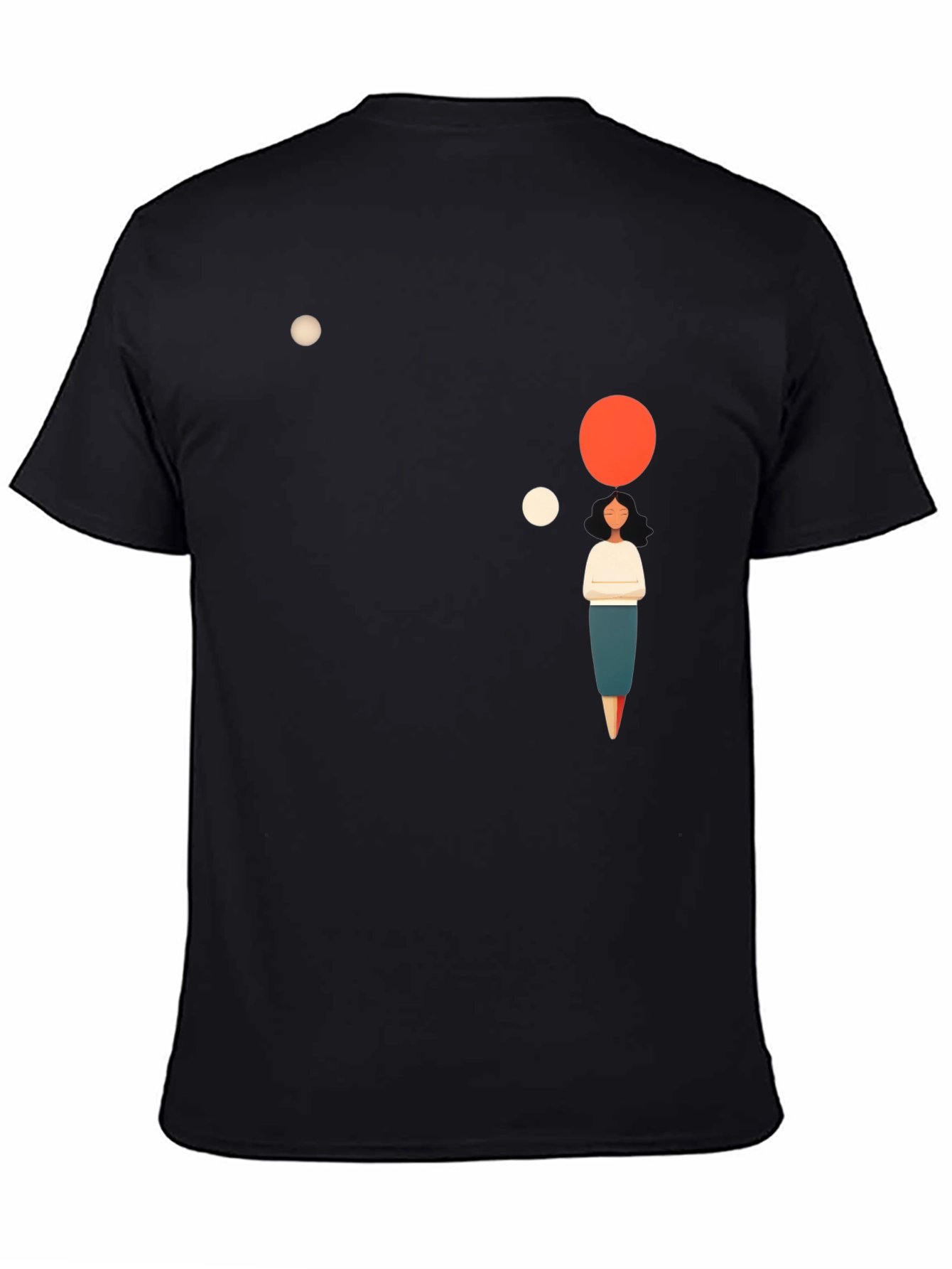Black Modern Graphic Tee - Minimalist Thought Bubble Design view 4