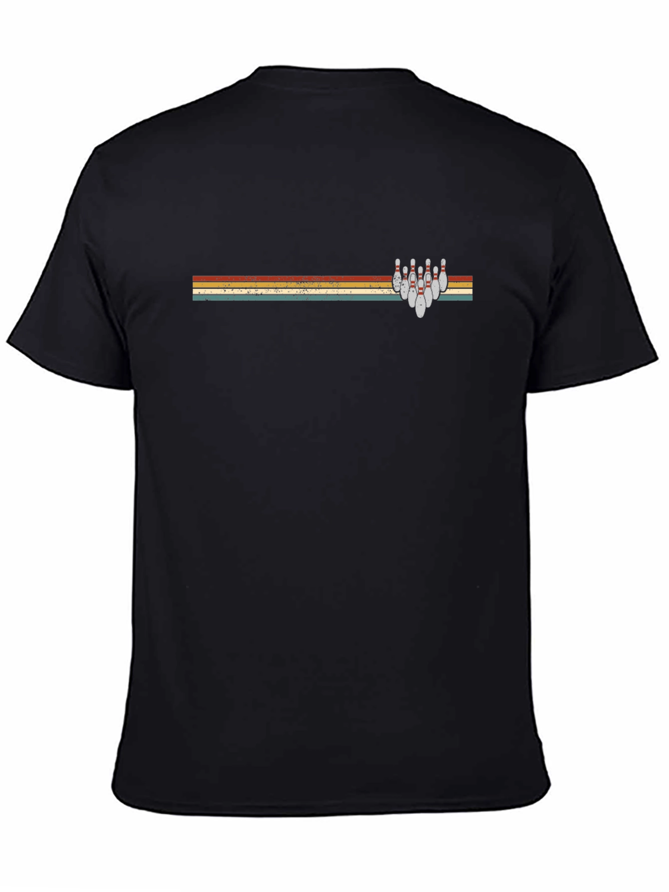 Black Retro Bowling T-Shirt - Strike Design Tee view 4