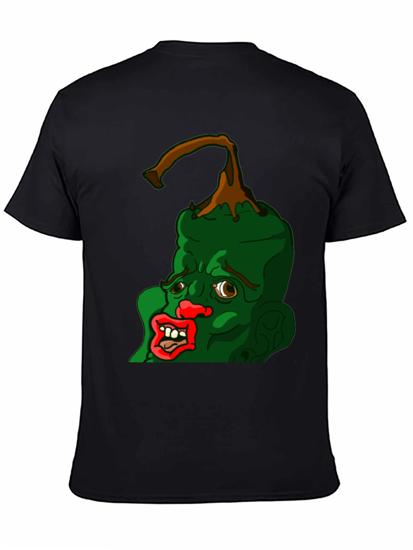 Black Grotesque Pepper Head Black T-Shirt view 4