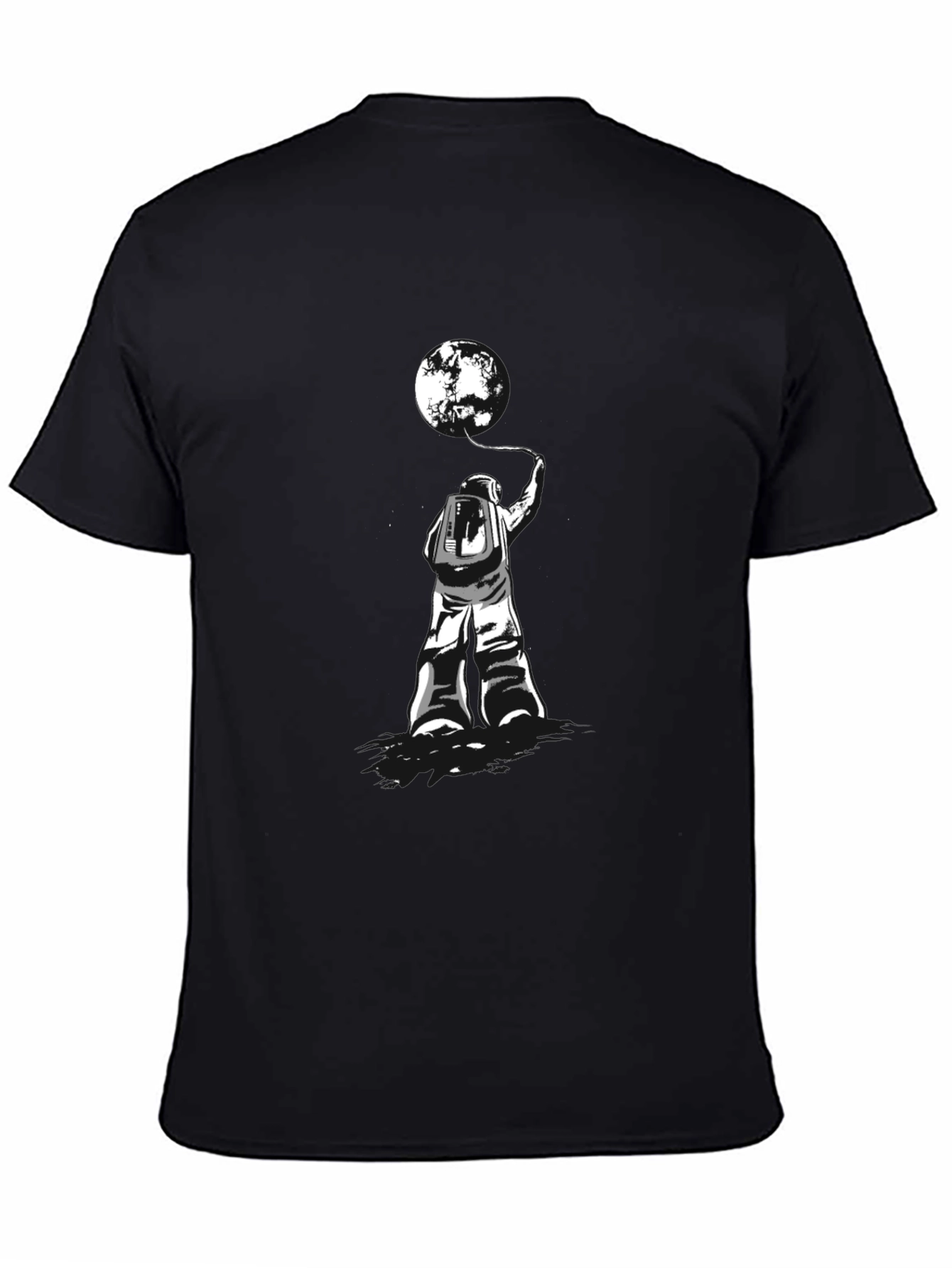 Black Astronaut Moon T-Shirt - Black Graphic Tee view 4