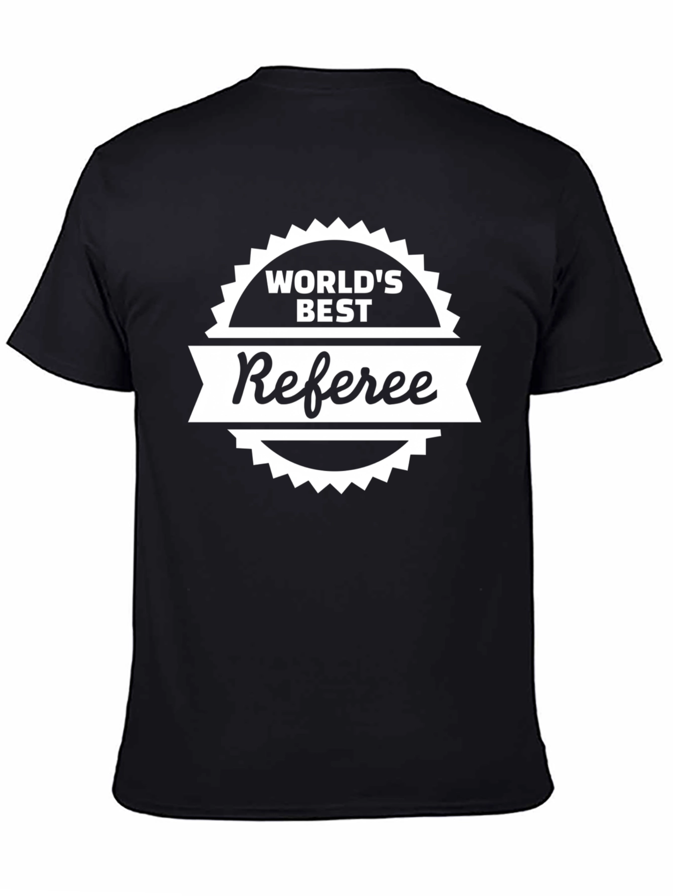 Black World's Best Referee T-Shirt - Black Novelty Tee view 4