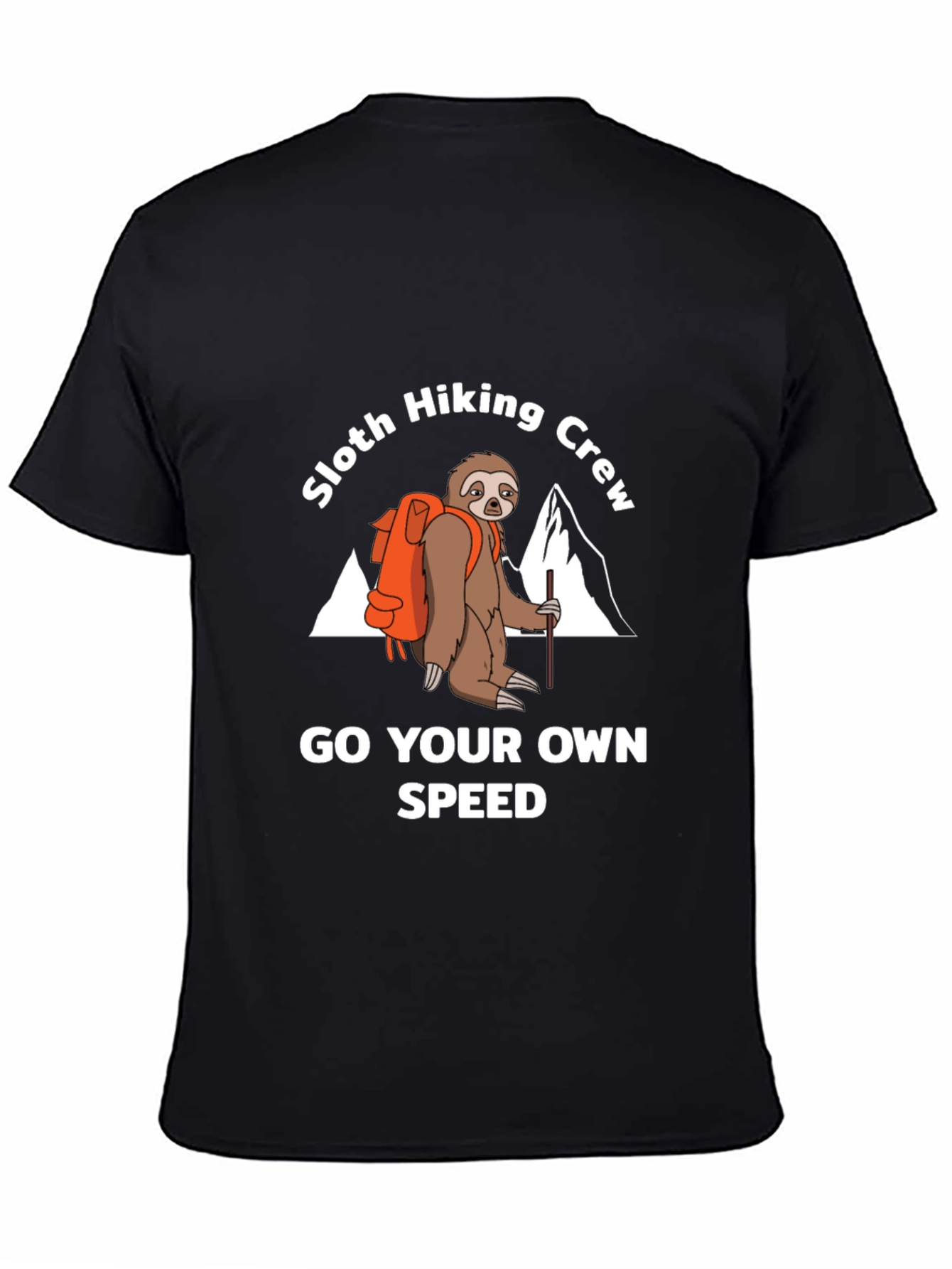 Black Sloth Hiking Crew Graphic Tee - Go Your Own Speed view 4