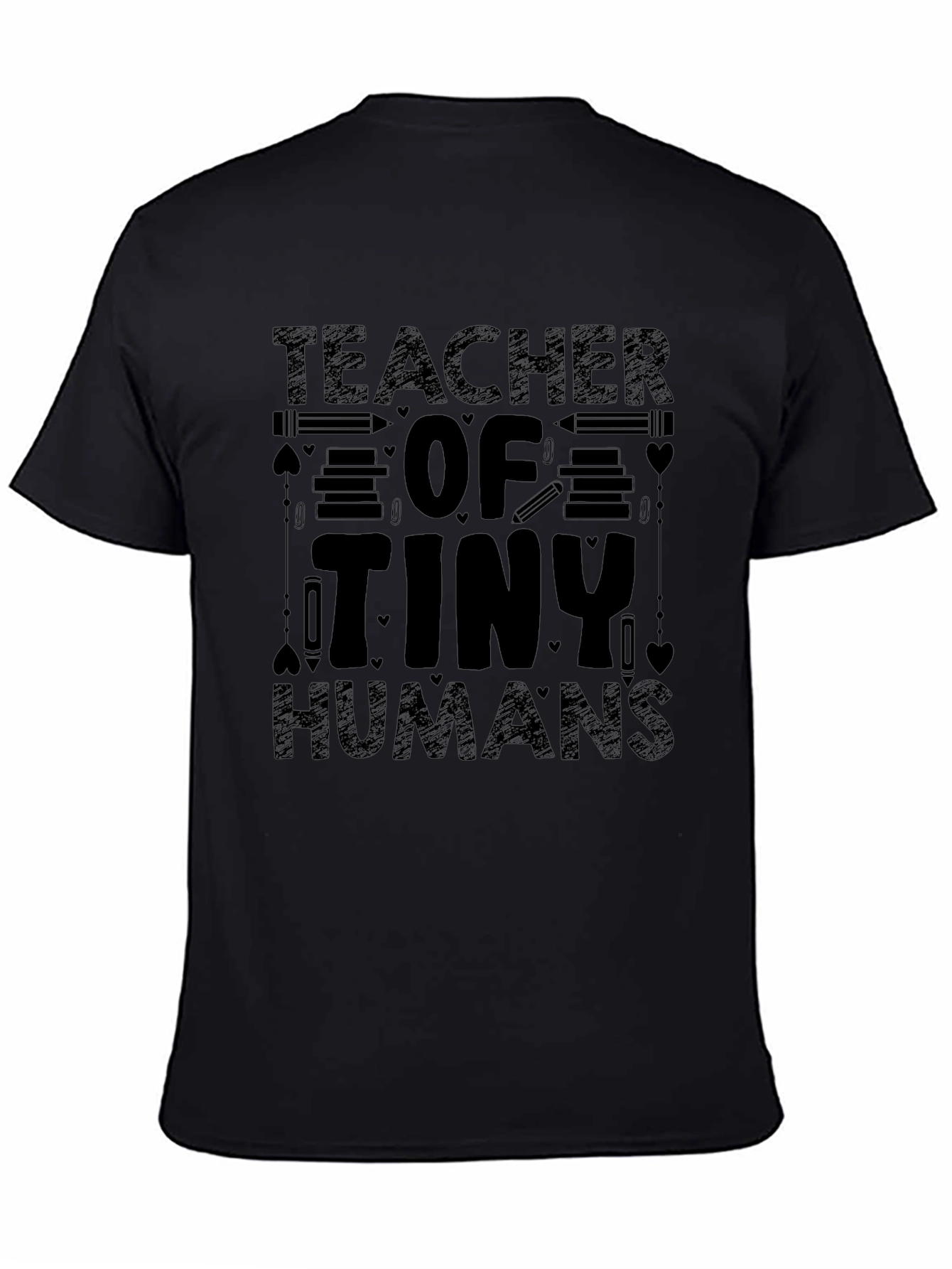 Black Teacher of Tiny Humans Black Graphic T-Shirt view 4