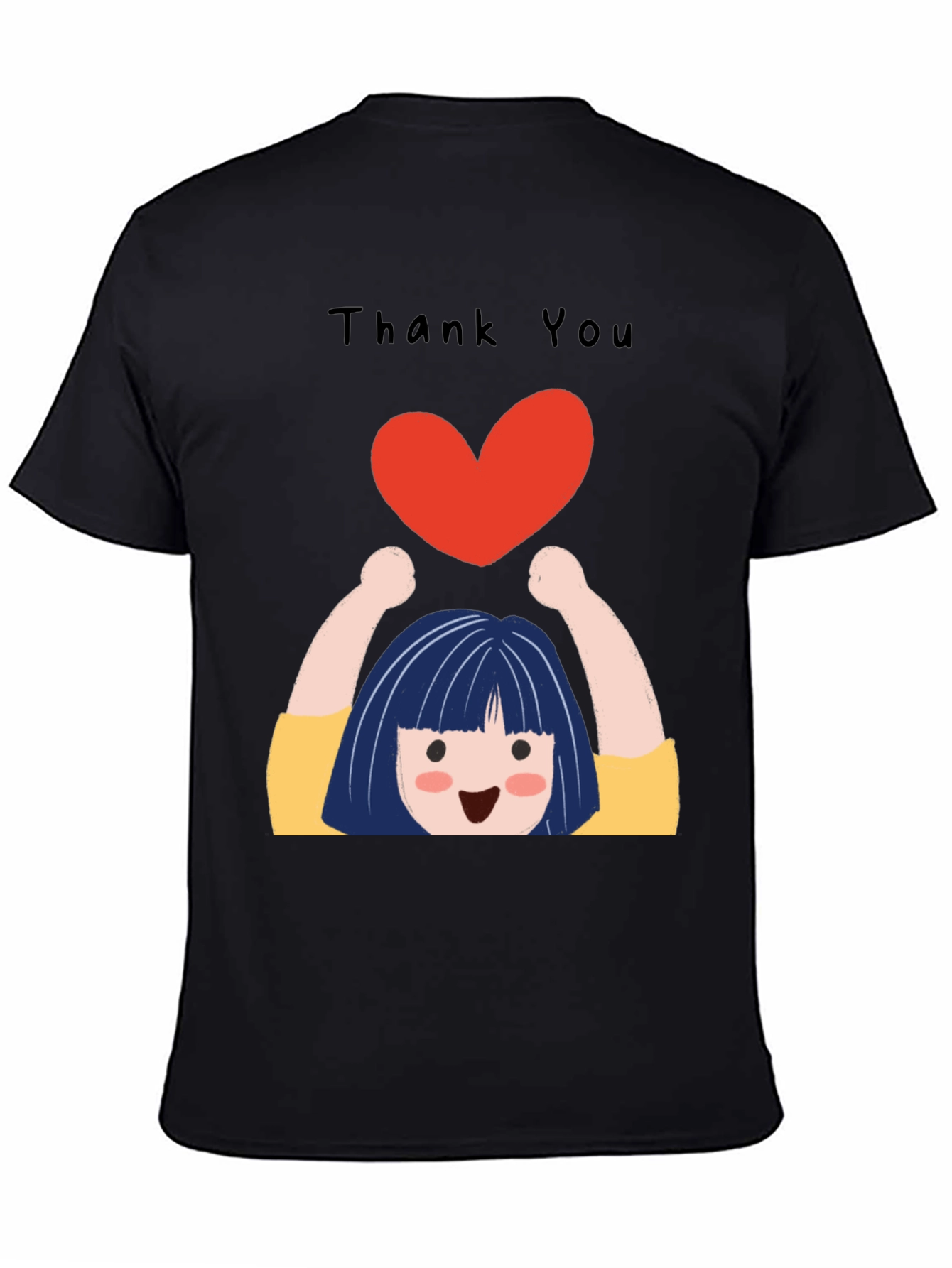 Black Thank You Heart Graphic T-Shirt view 4