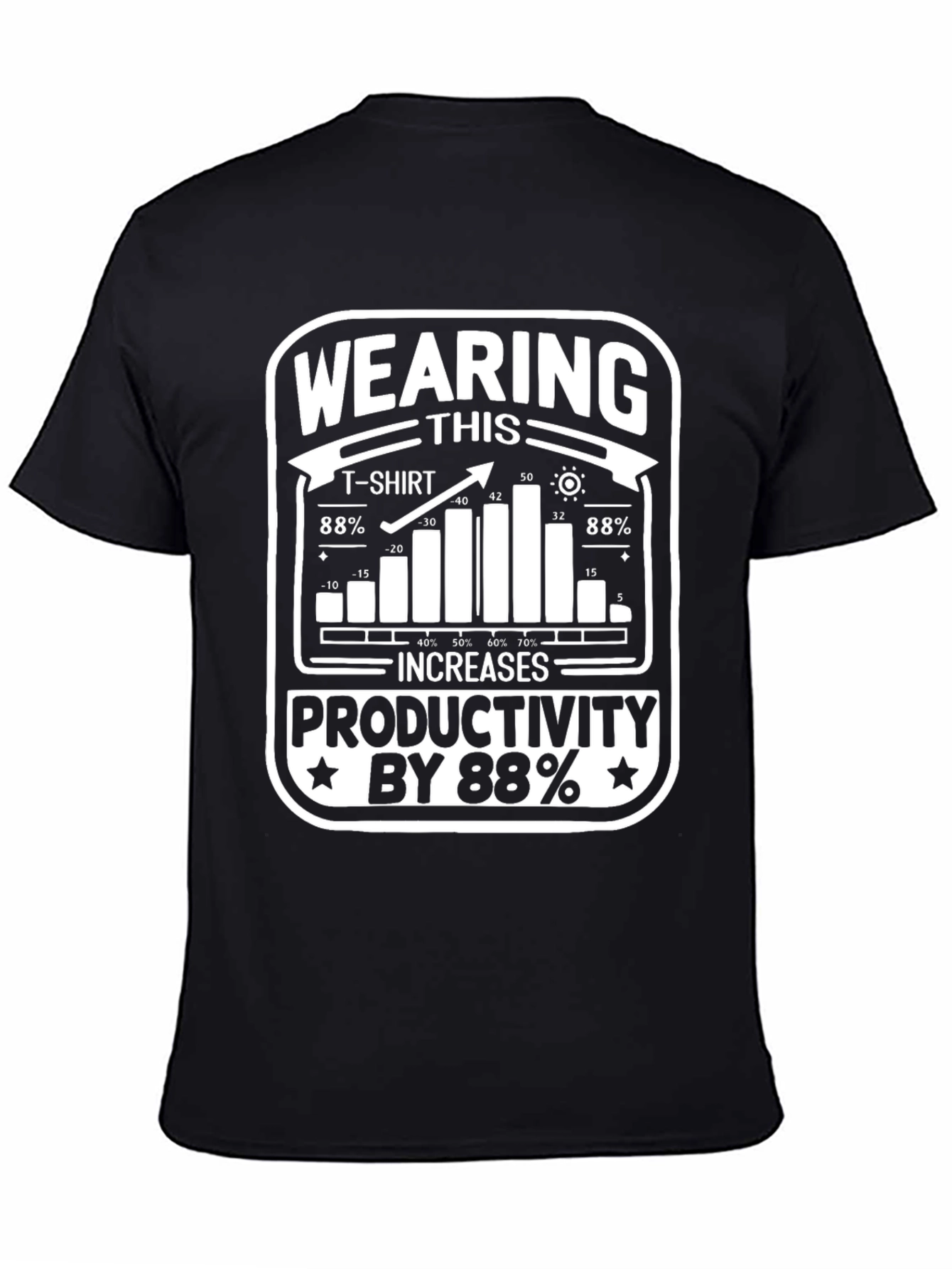 Black Wearing This T-Shirt Increases Productivity Funny Graphic Tee view 4