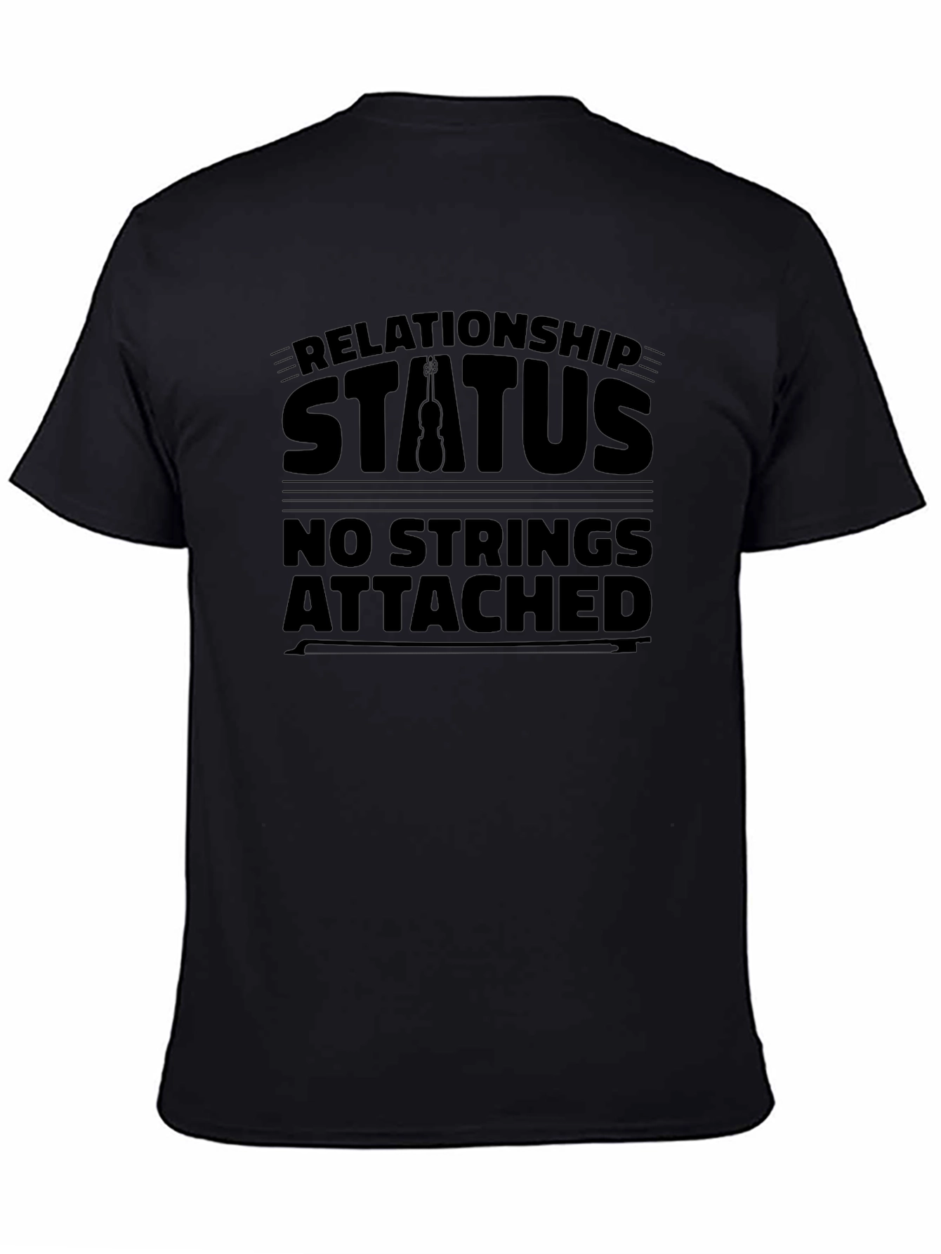 Black Relationship Status T-Shirt - No Strings Attached view 4