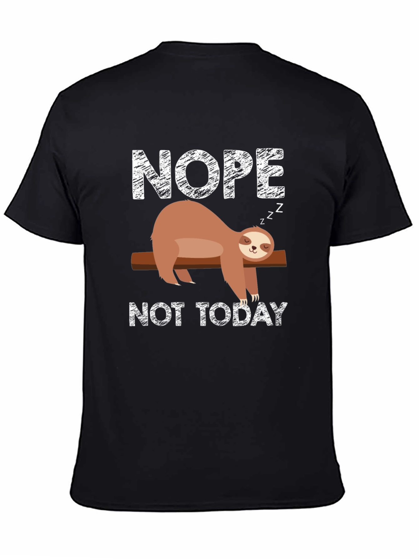Black Nope Not Today Sloth Graphic Tee - Unisex view 4