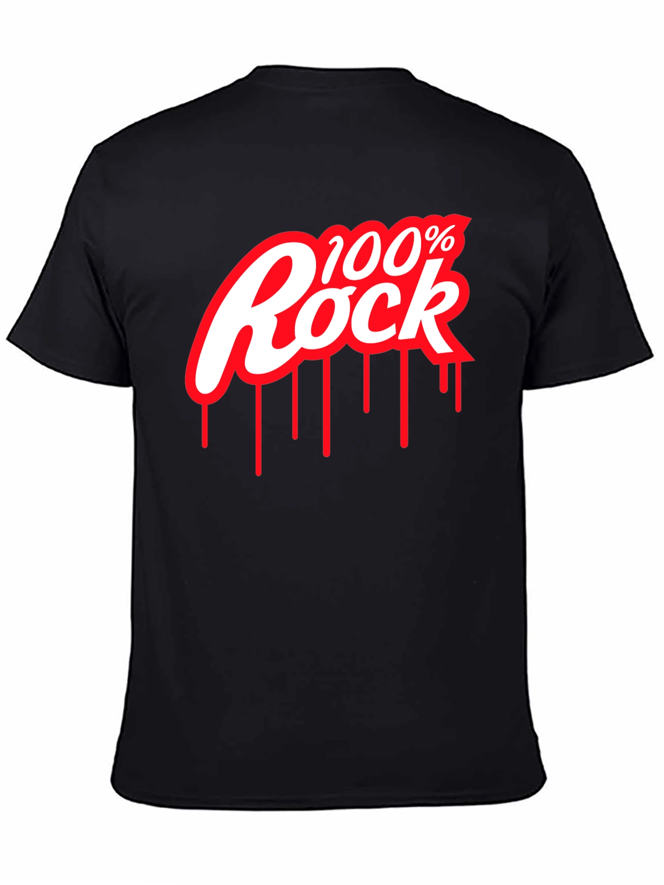 Black 100% Rock Graphic Tee - Black view 4