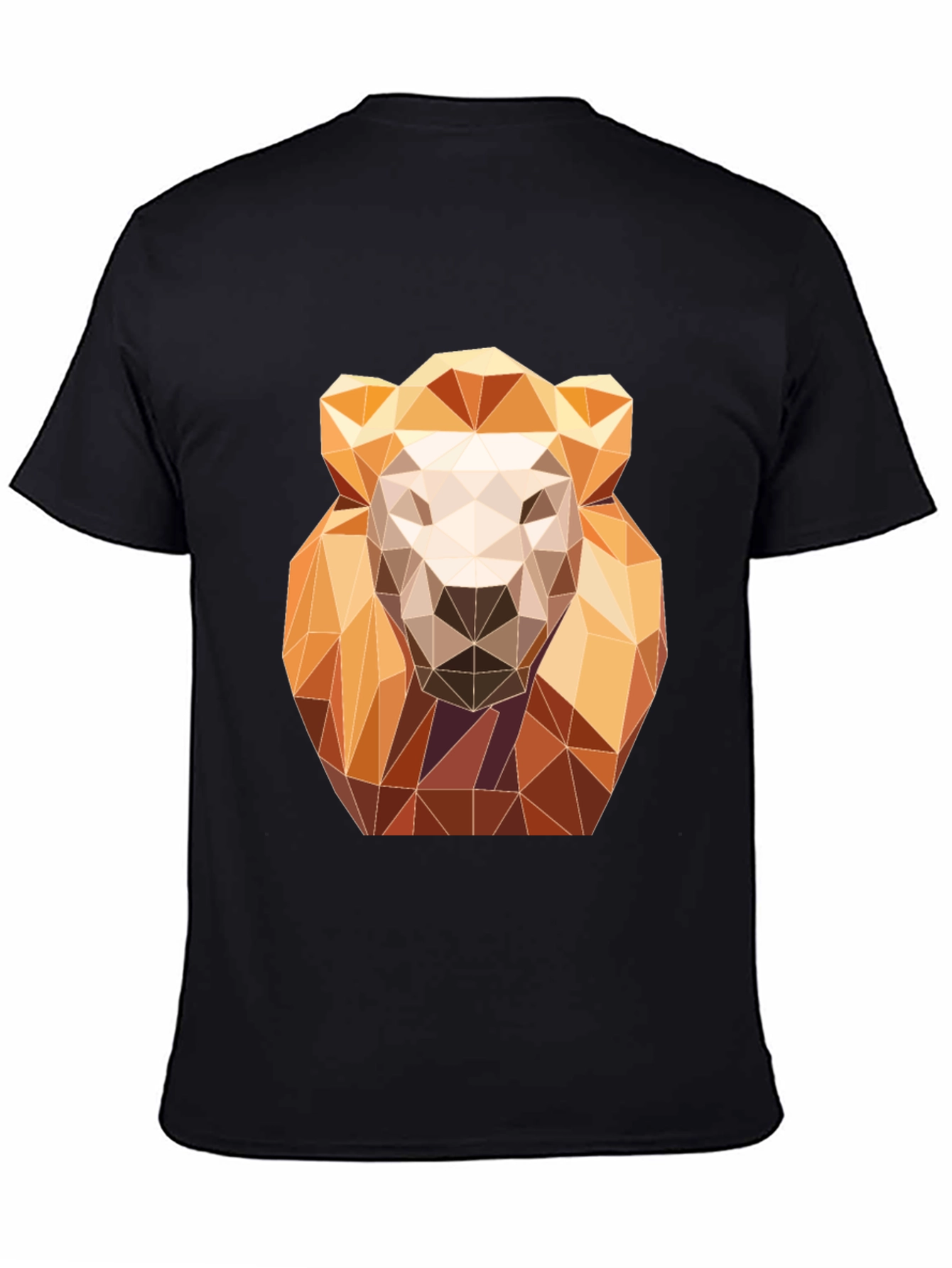 Black Geometric Lion Graphic Tee - Modern Art Design view 4